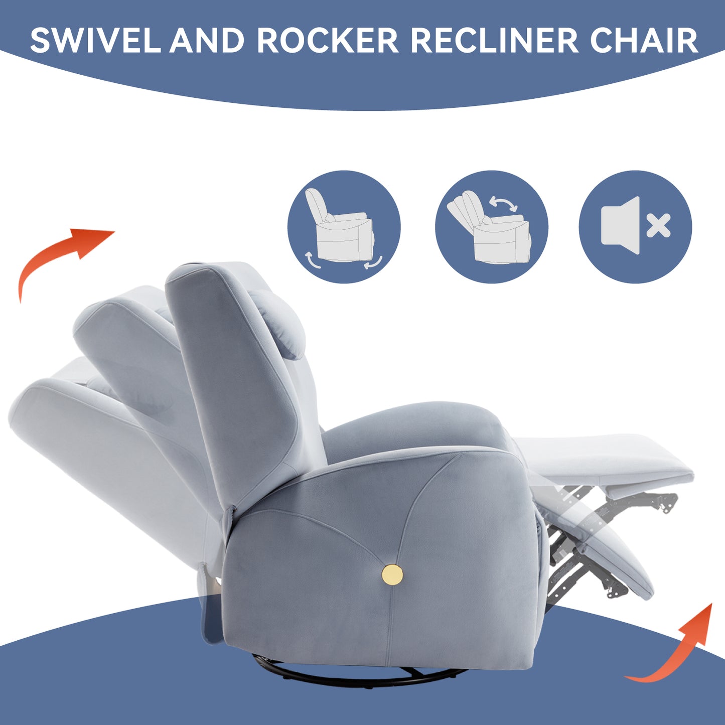 Warmsprings Modern Swivel Recliner Chair