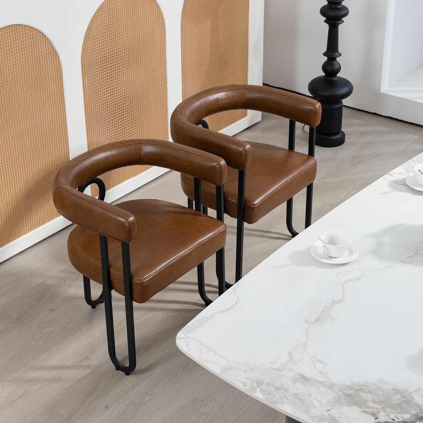 Napa Contemporary Fabric Upholstered Barrel Chairs