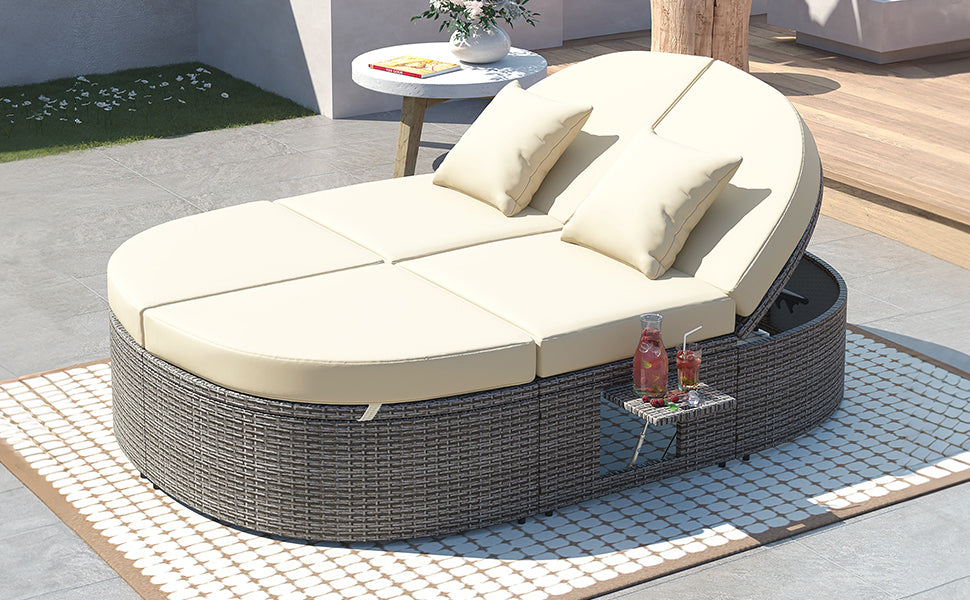 Centerville Modern Chaise Rattan Sun Daybed