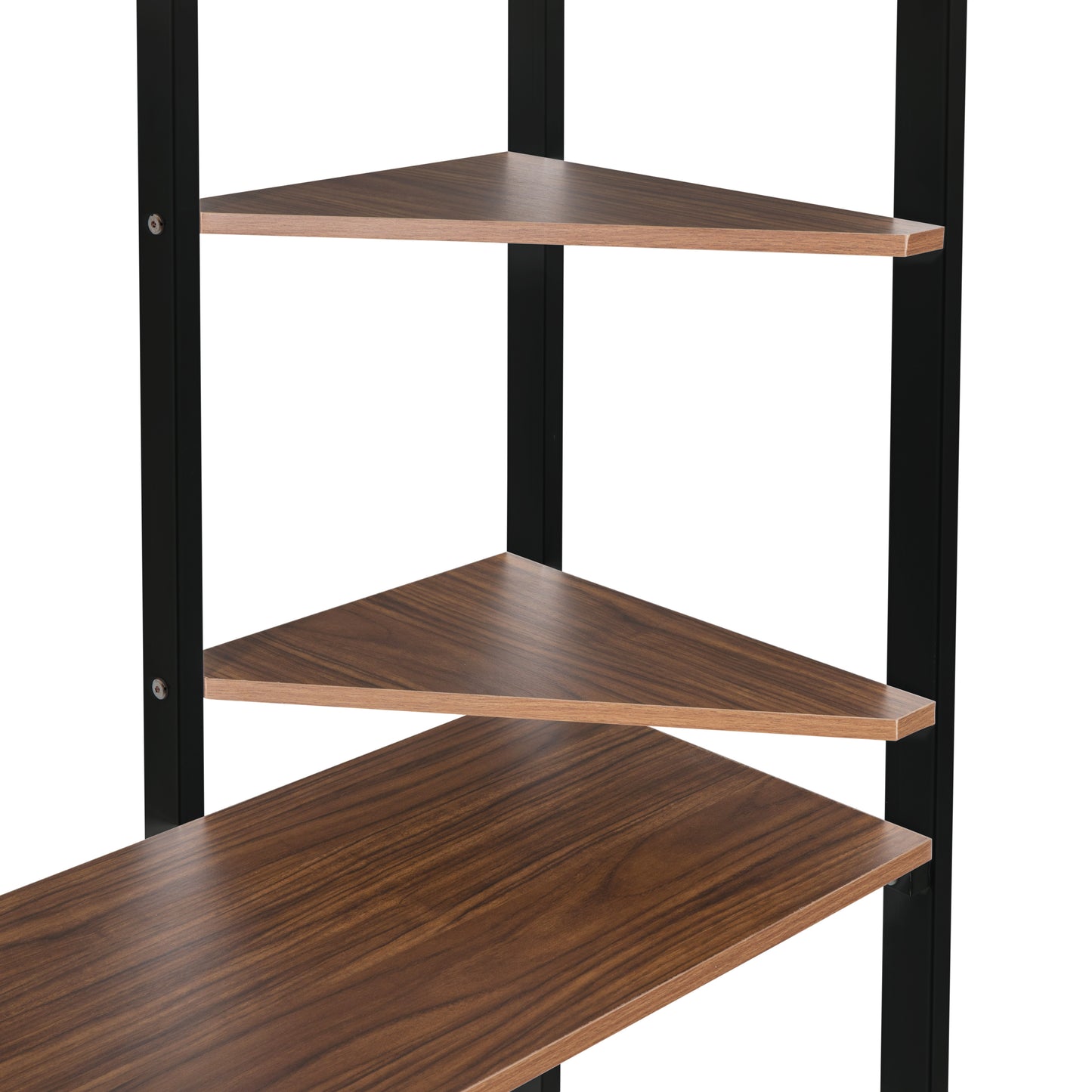 Oakridge Industrial Twin Metal Loft Bed with Shelves
