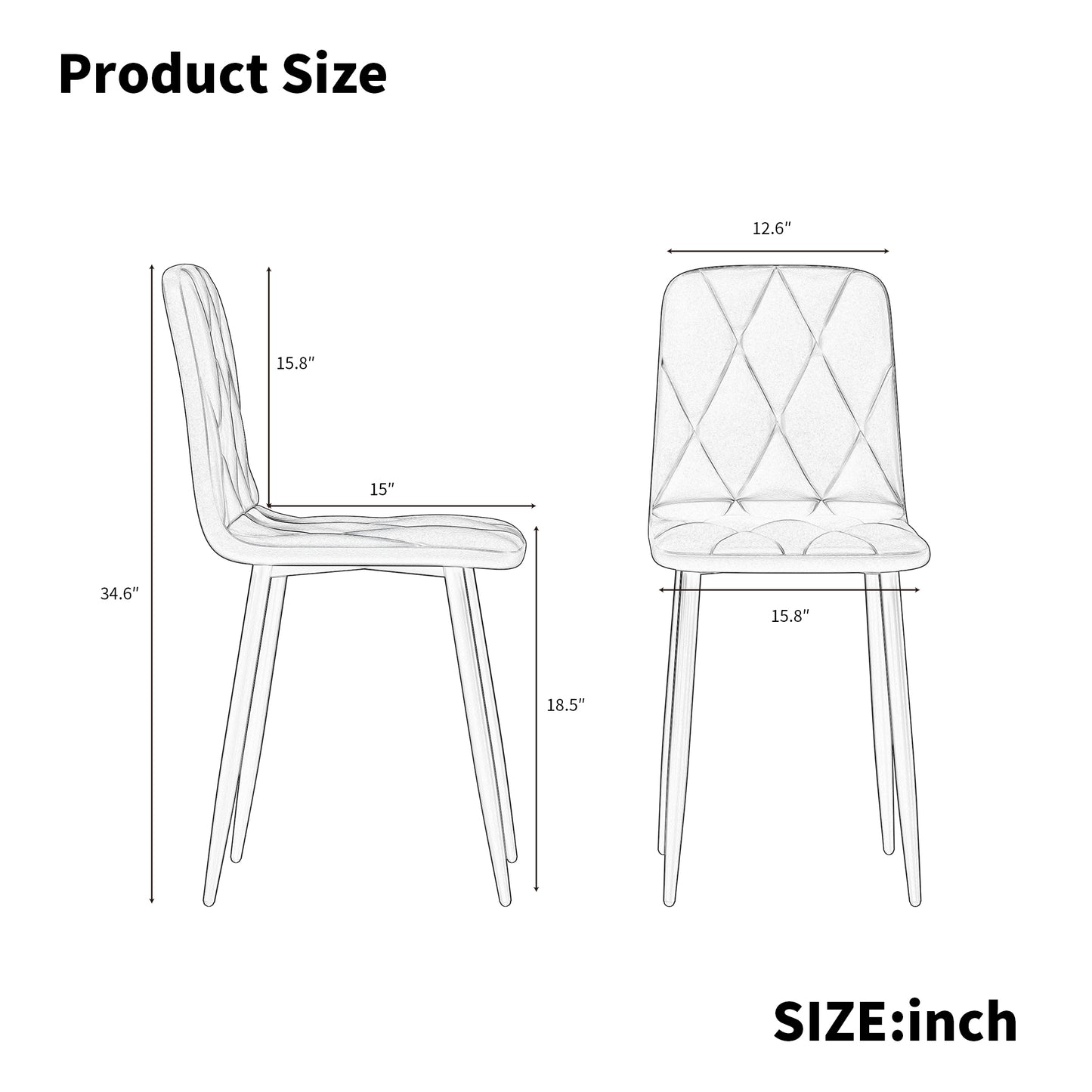Westport Modern Velvet Upholstered Dining Chairs