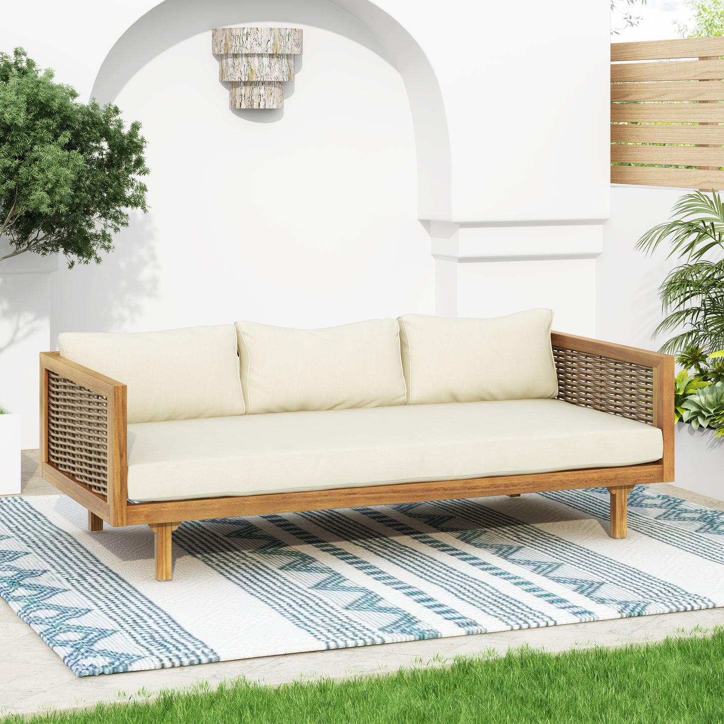 Niles Craftsman Rattan Arms Daybed