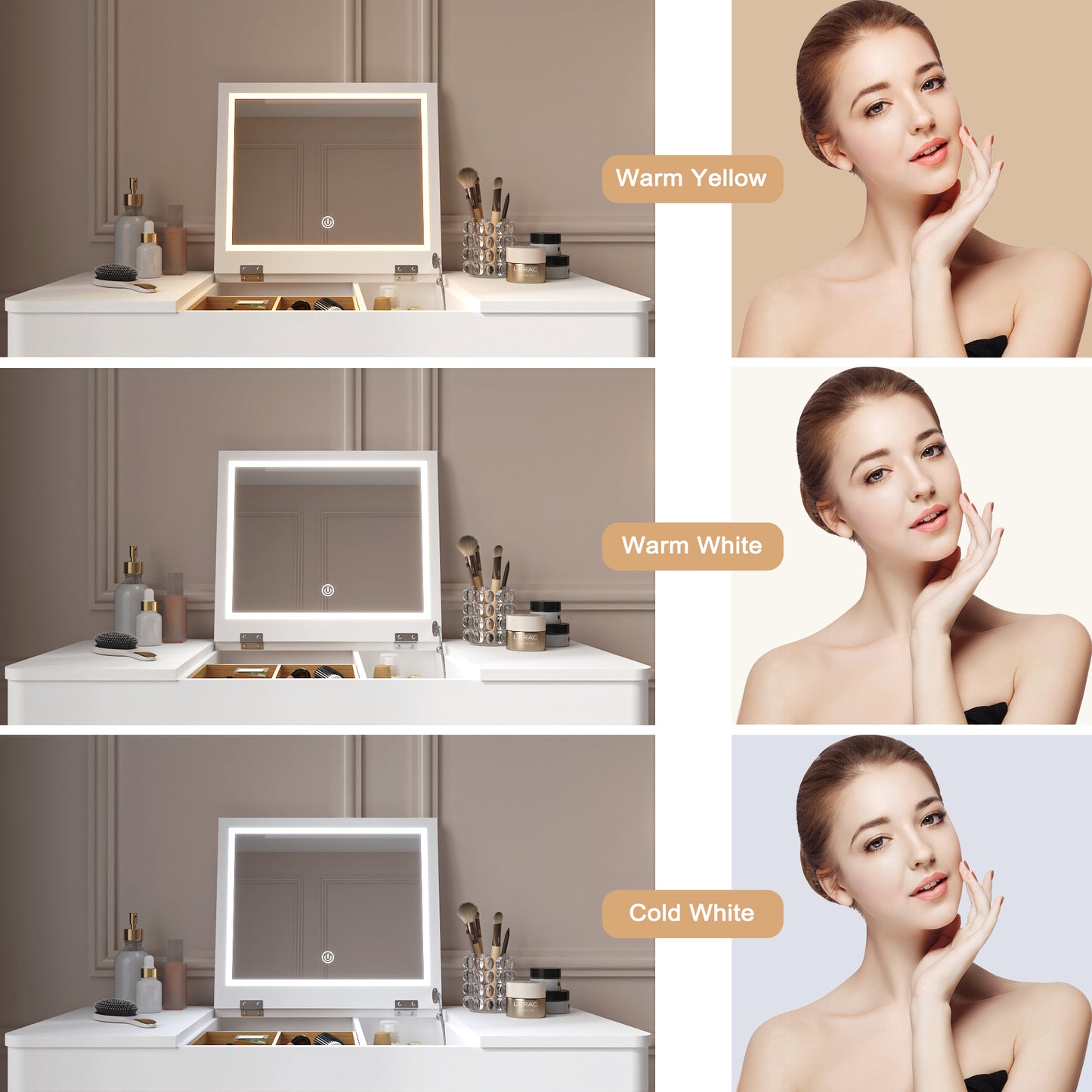 Lula Modern Solid Wood Vanity Mirror