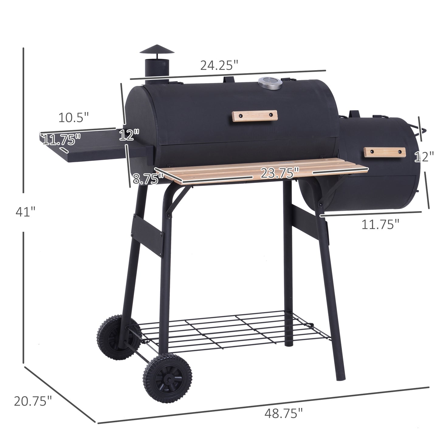 Cleo Industrial Charcoal BBQ Grill Combo