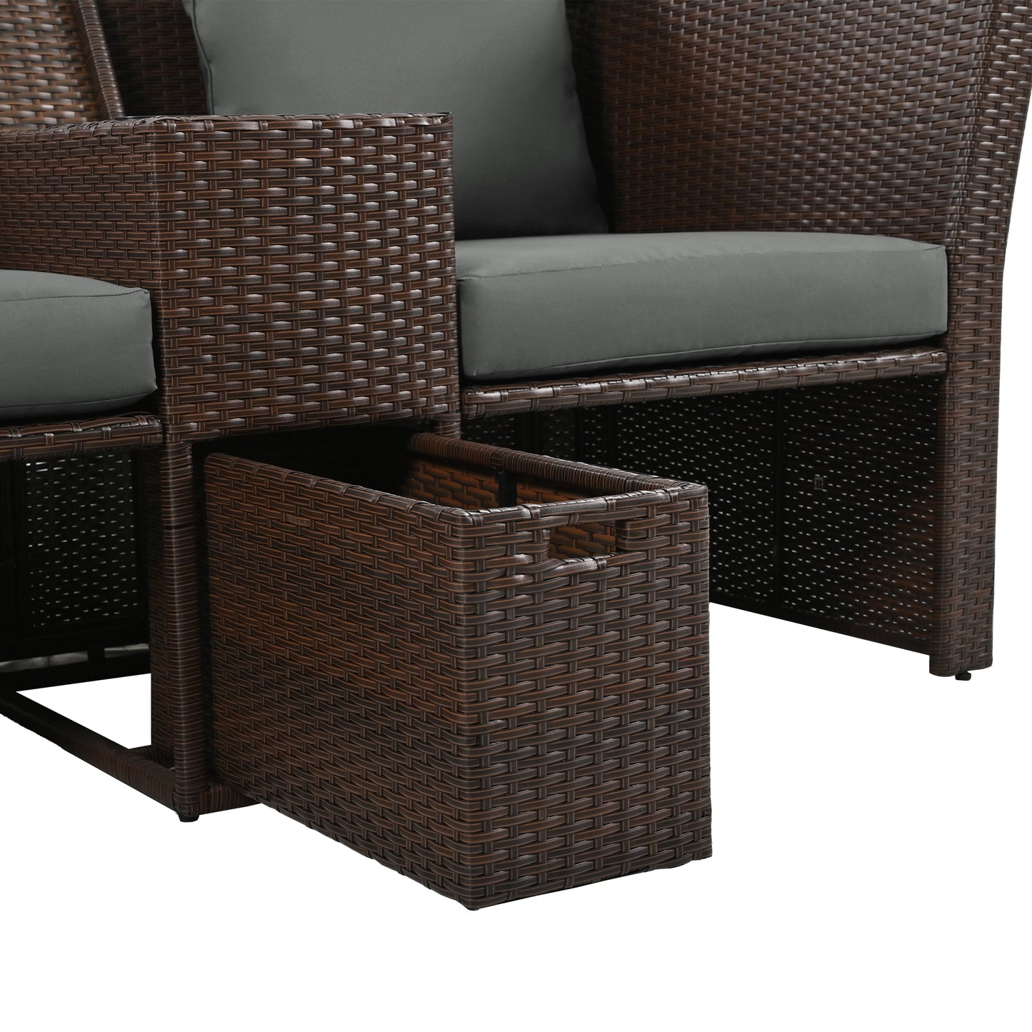 Amity Modern Loveseat Foldable Awning Daybed