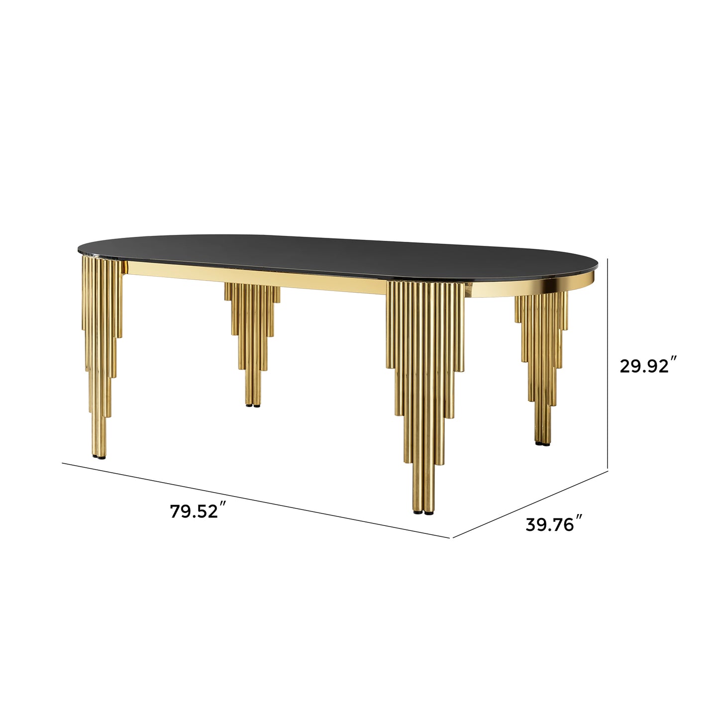 Emery Contemporary Glass Dining Table