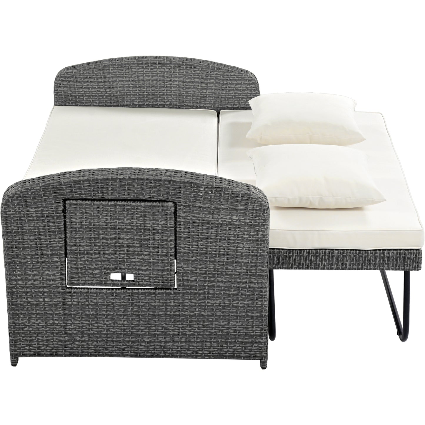 Healdsburg Contemporary Wicker Rattan Reclining Daybed