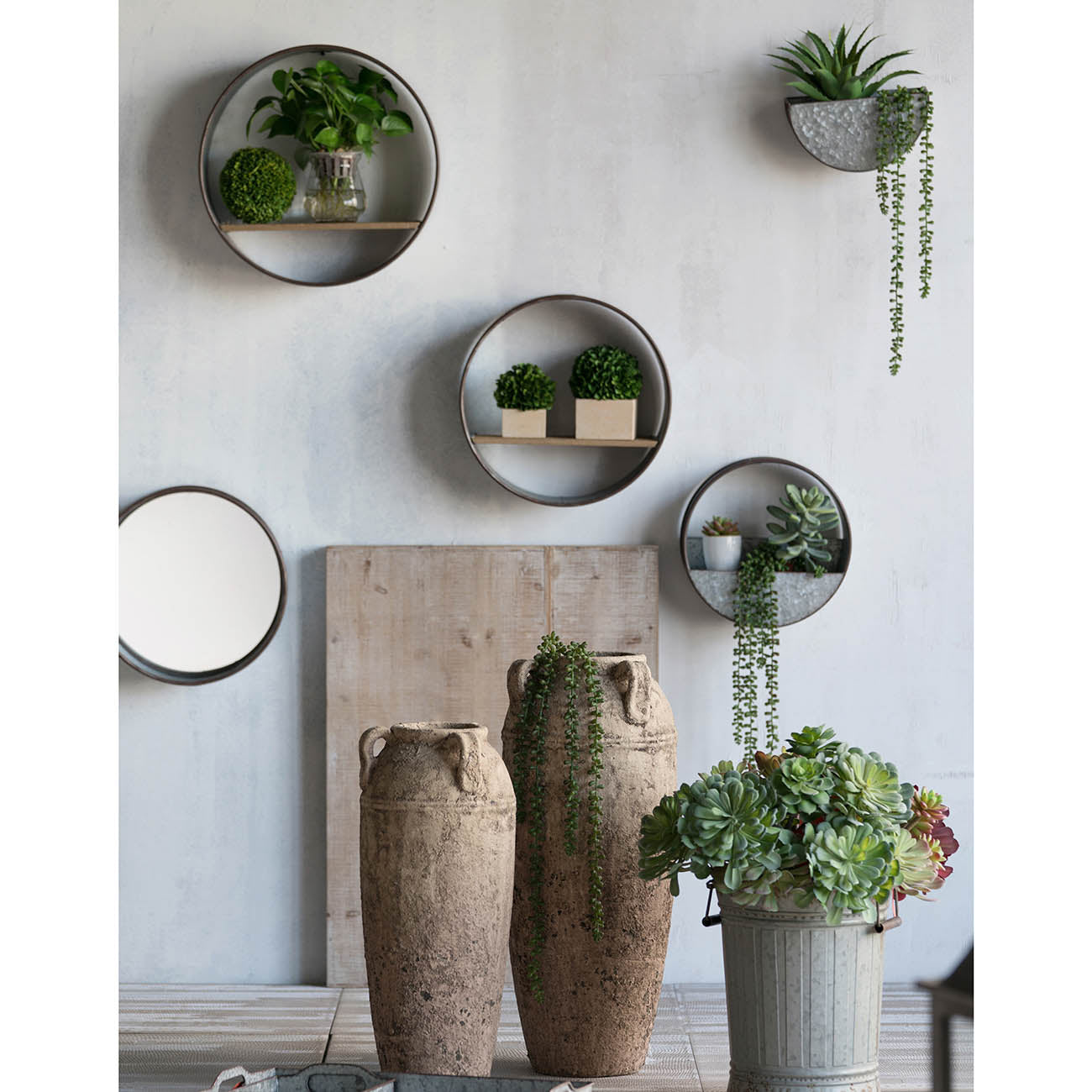 Jiron Industrial Round Metal Planter