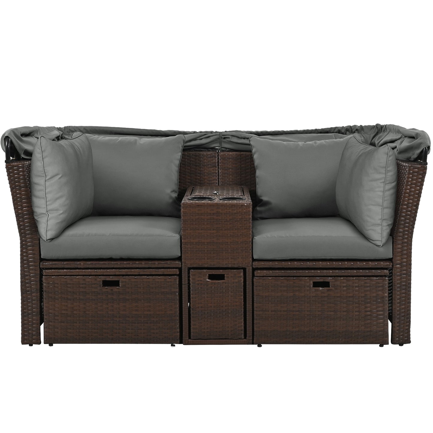 Amity Modern Loveseat Foldable Awning Daybed