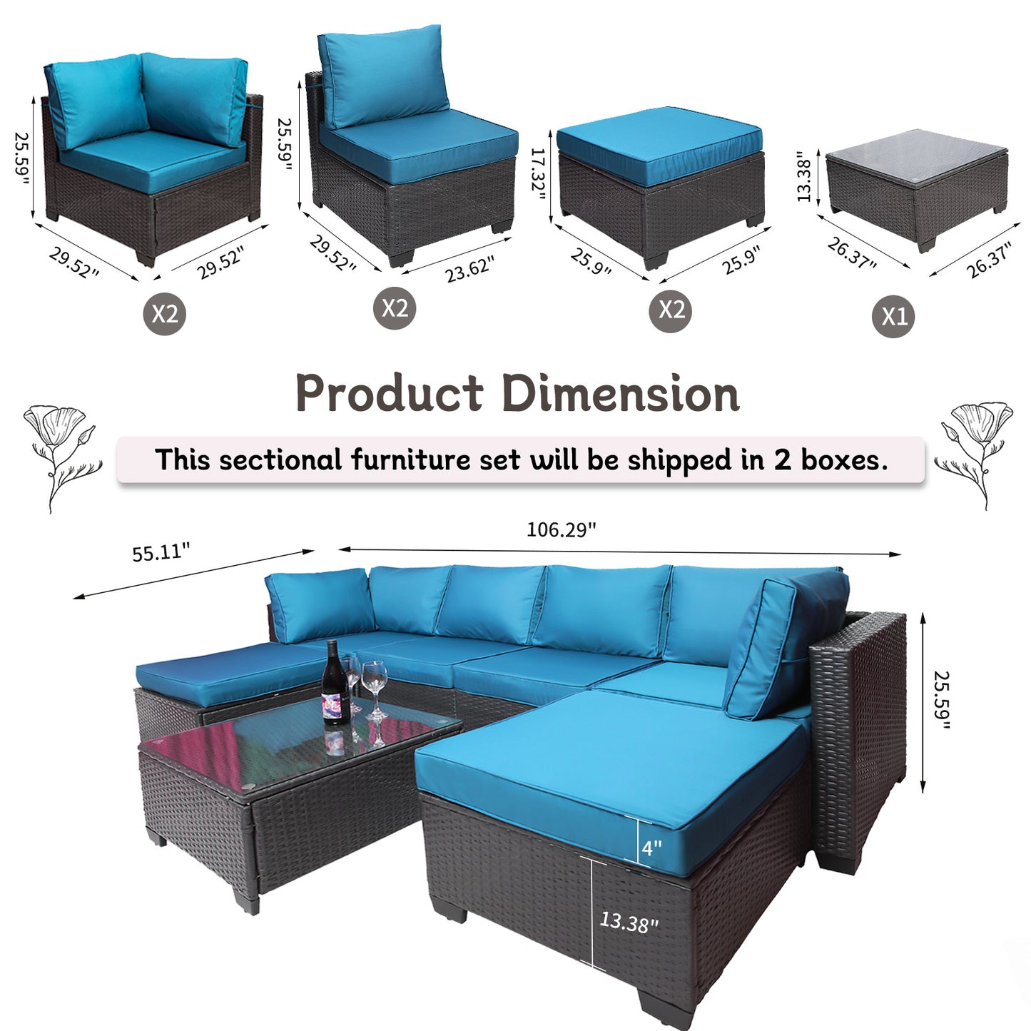 Cleo Modern Rattan Patio Set