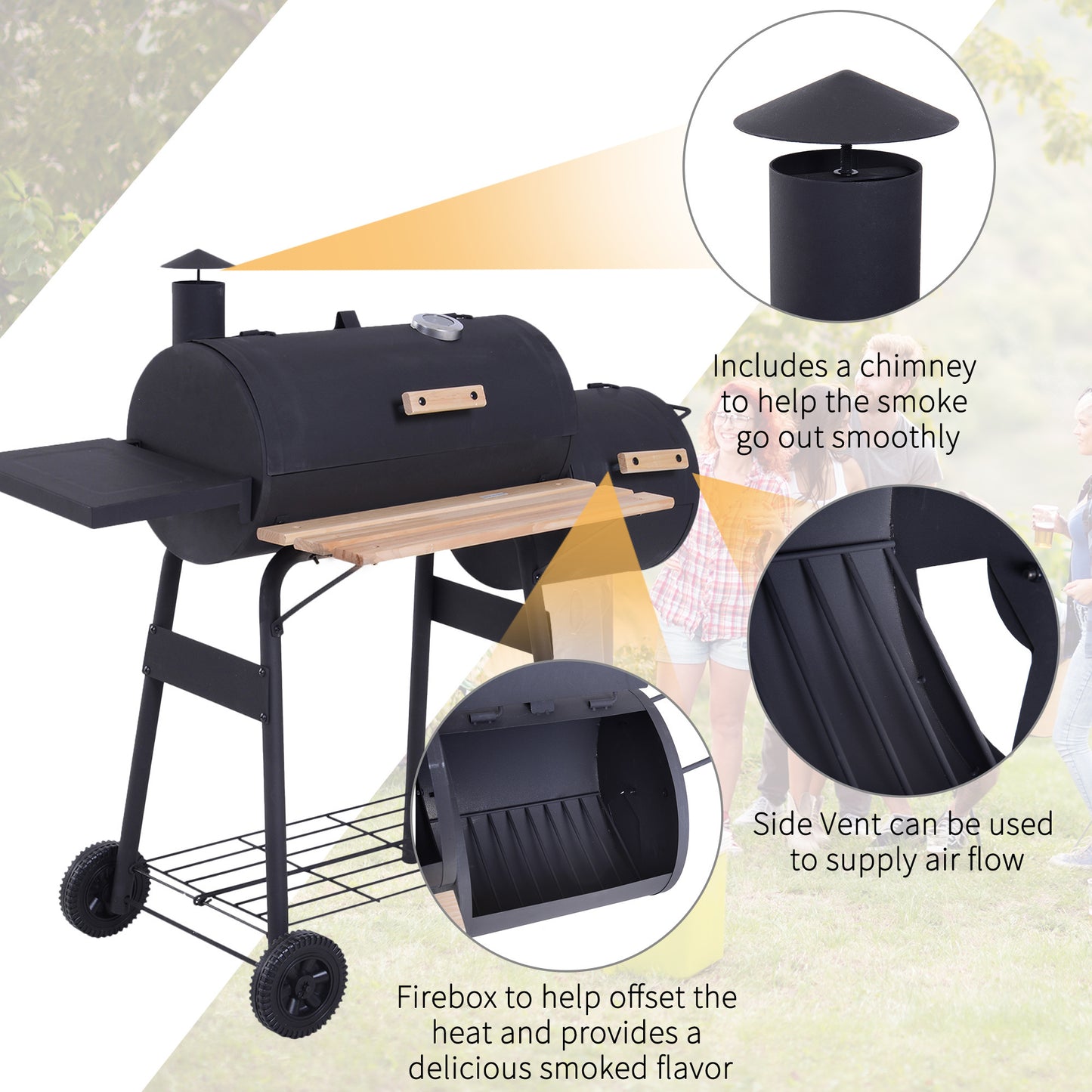 Cleo Industrial Charcoal BBQ Grill Combo