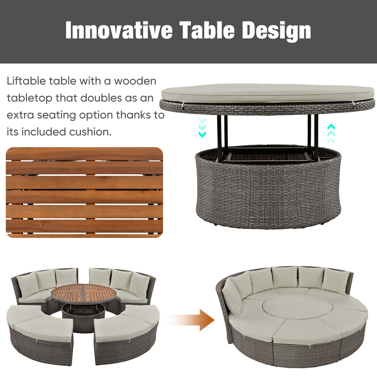 Justo Modern Patio Rattan Daybed