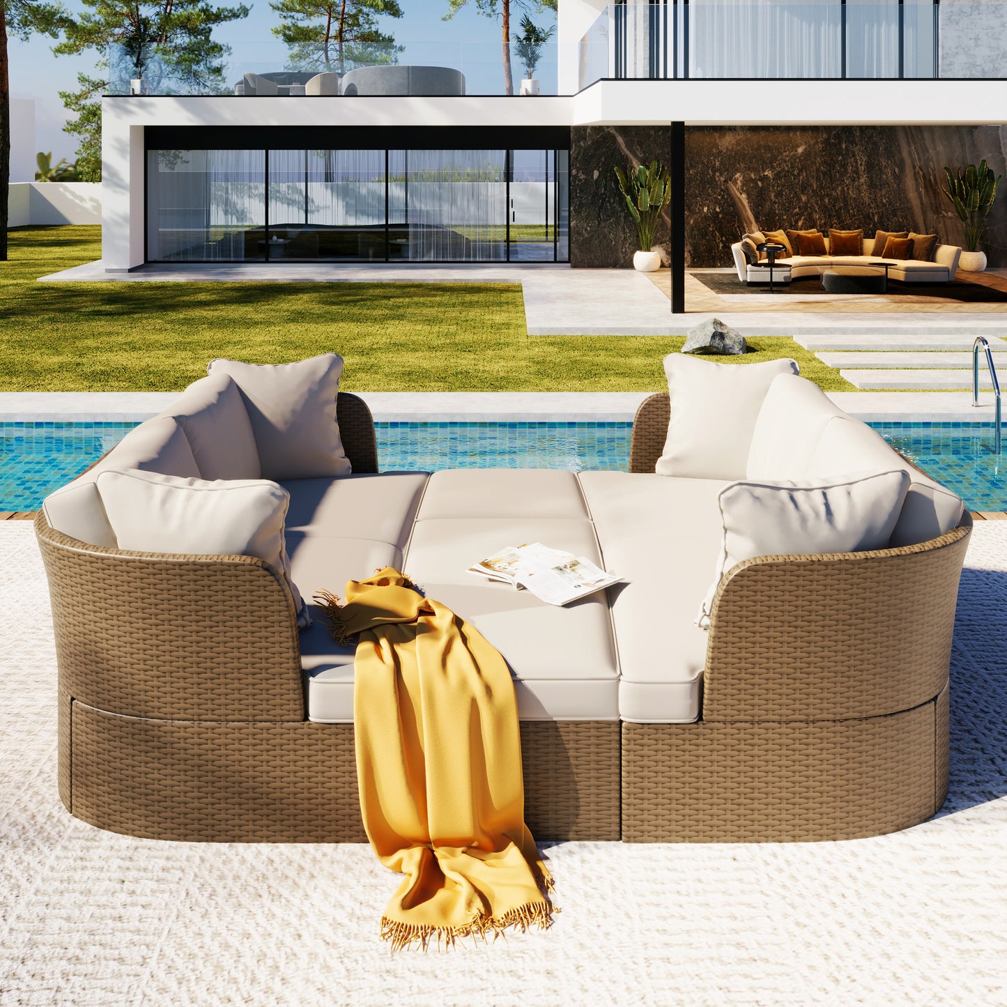 Jiron Contemporary Wicker Patio Set