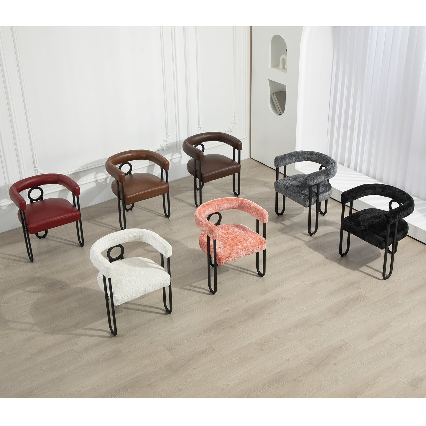 Napa Contemporary Fabric Upholstered Barrel Chairs