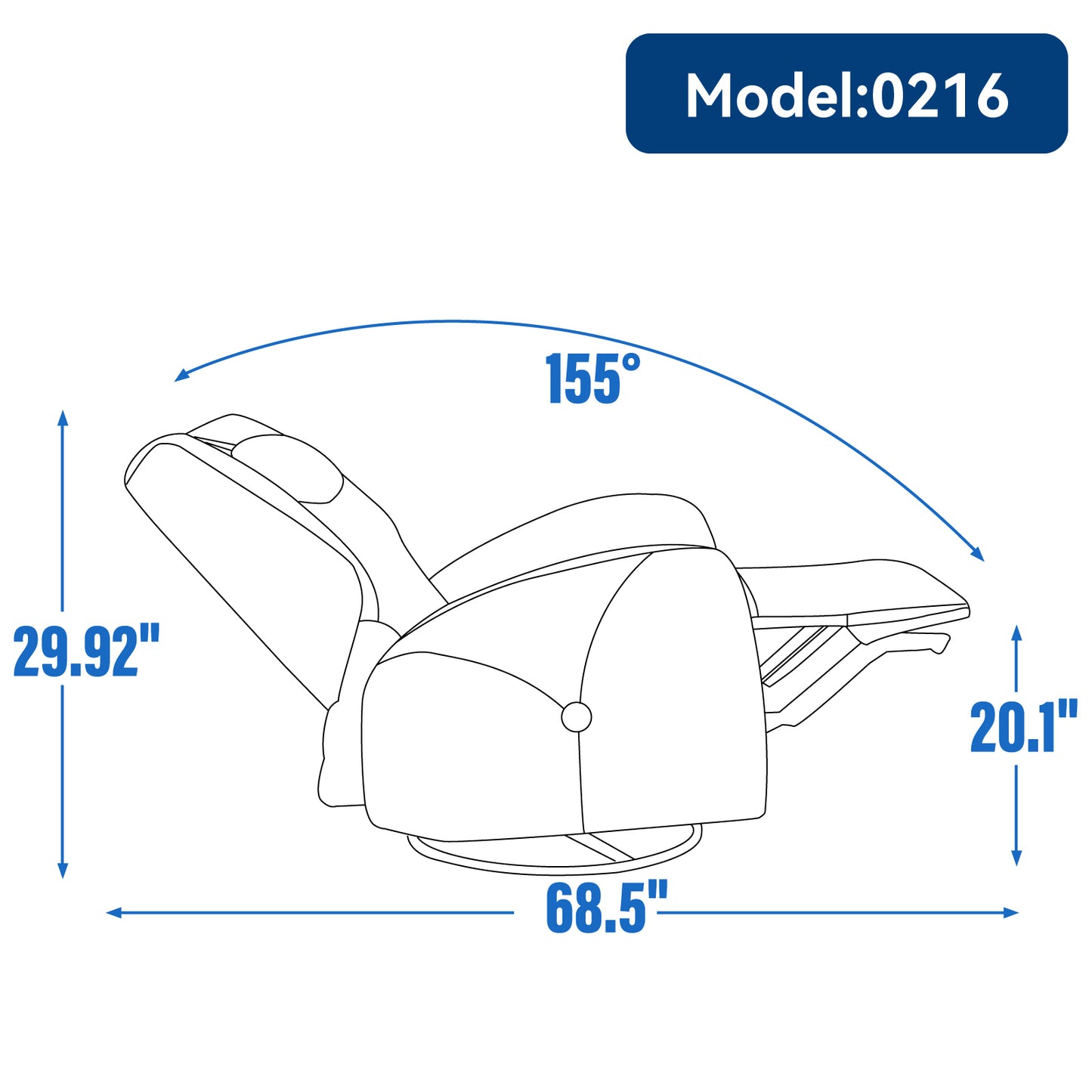 Warmsprings Modern Swivel Recliner Chair