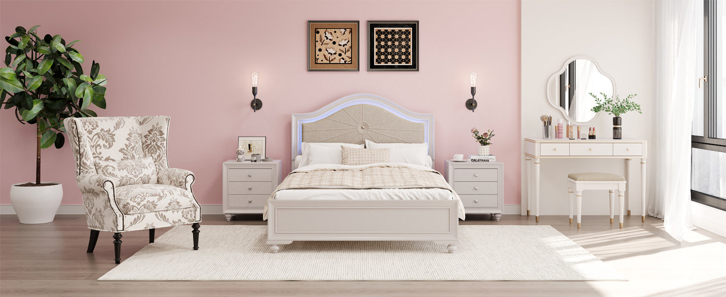 Lazzareschi Contemporary LED Upholstered Bedroom Set