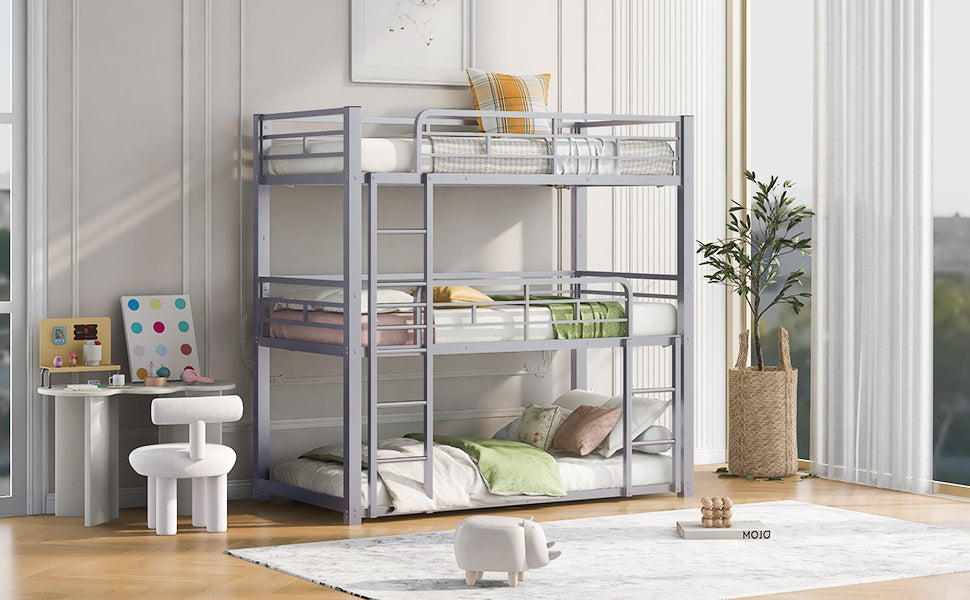 Irvington Industrial Metal Triple Bunk Bed