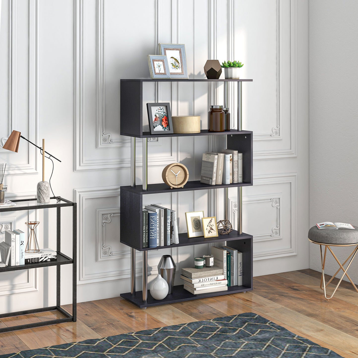 Lazzareschi Modern S-Shaped Bookcase