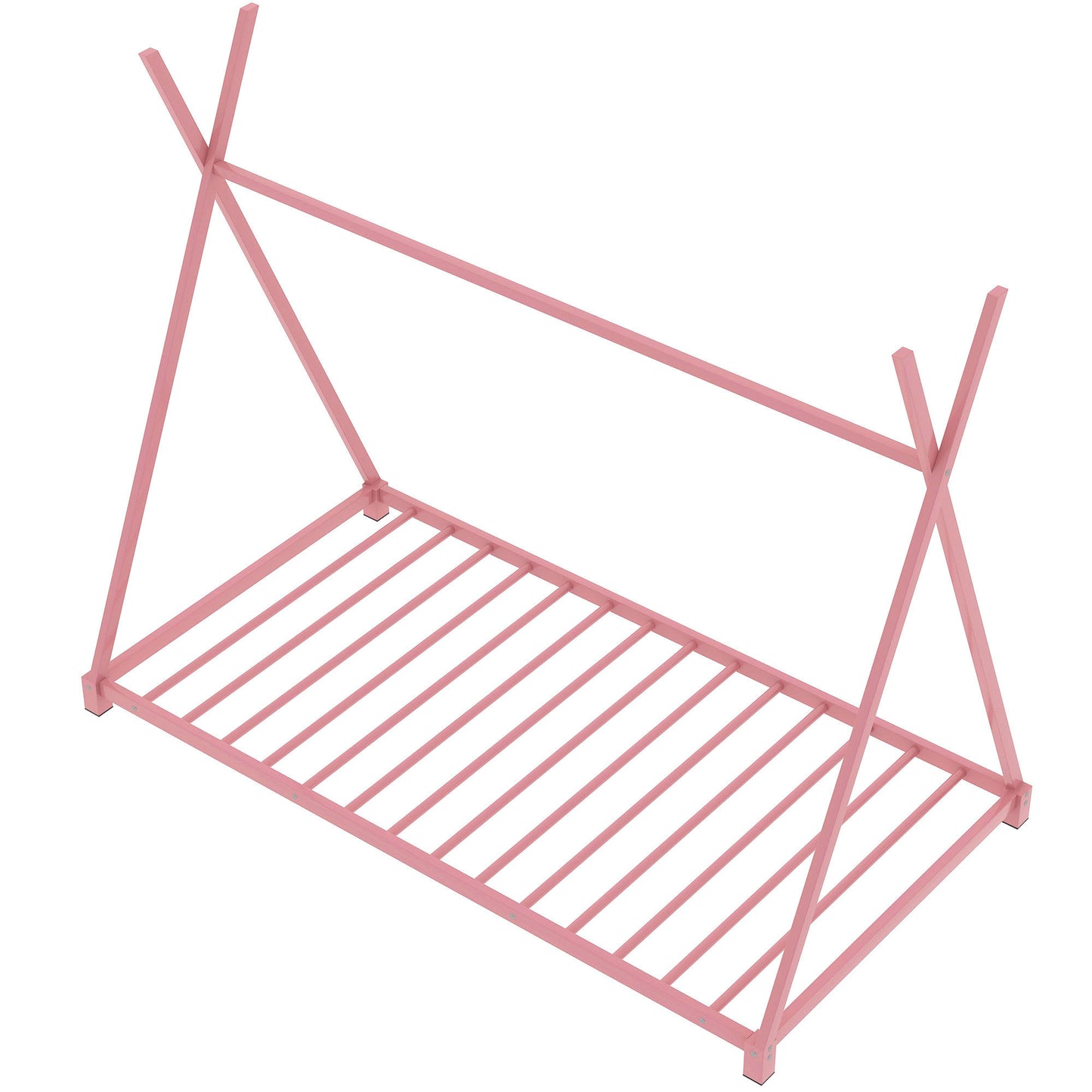 Emery Industrial Metal Twin Size House Platform Bed