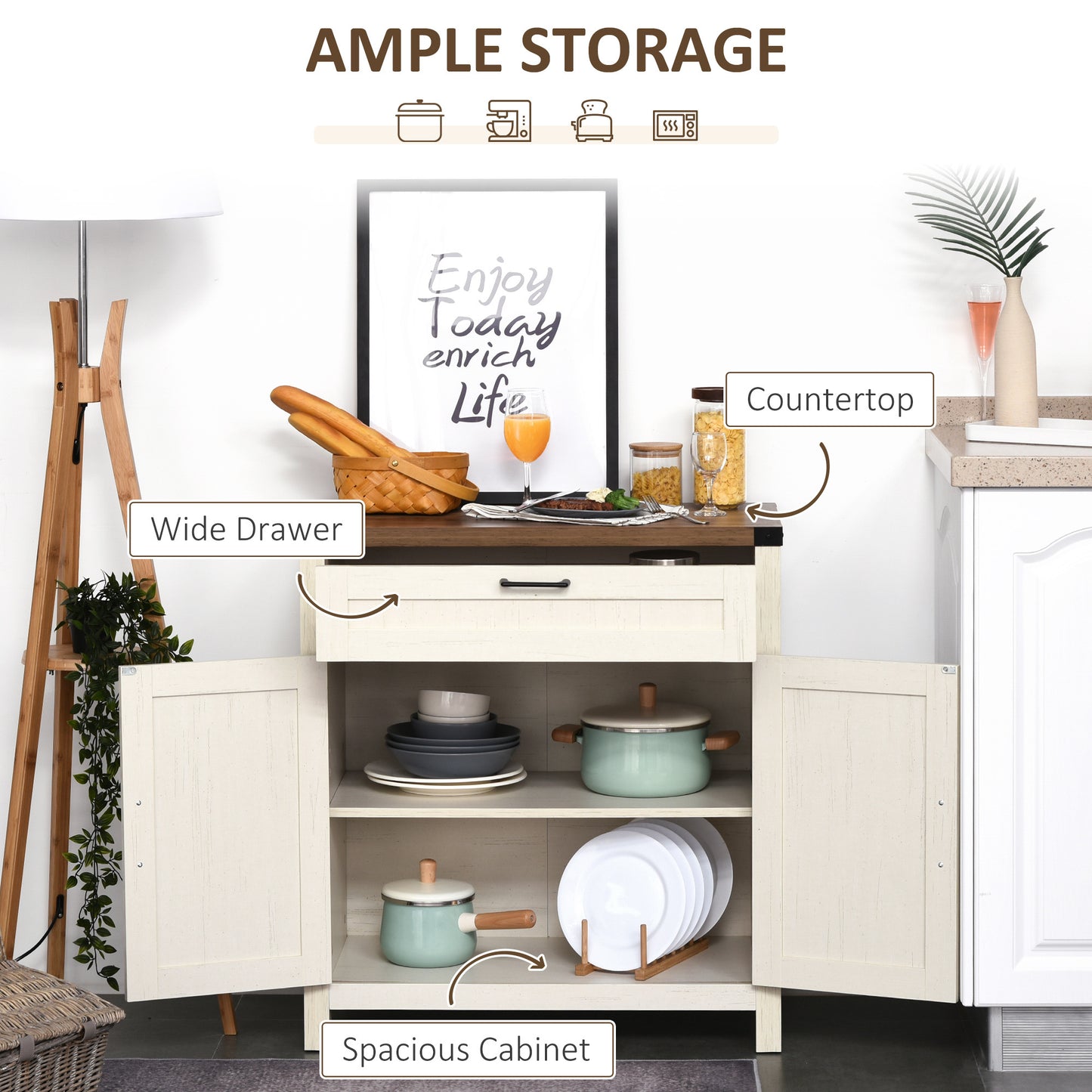 Westport Modern Farmhouse Rustic Sideboard Cabinet