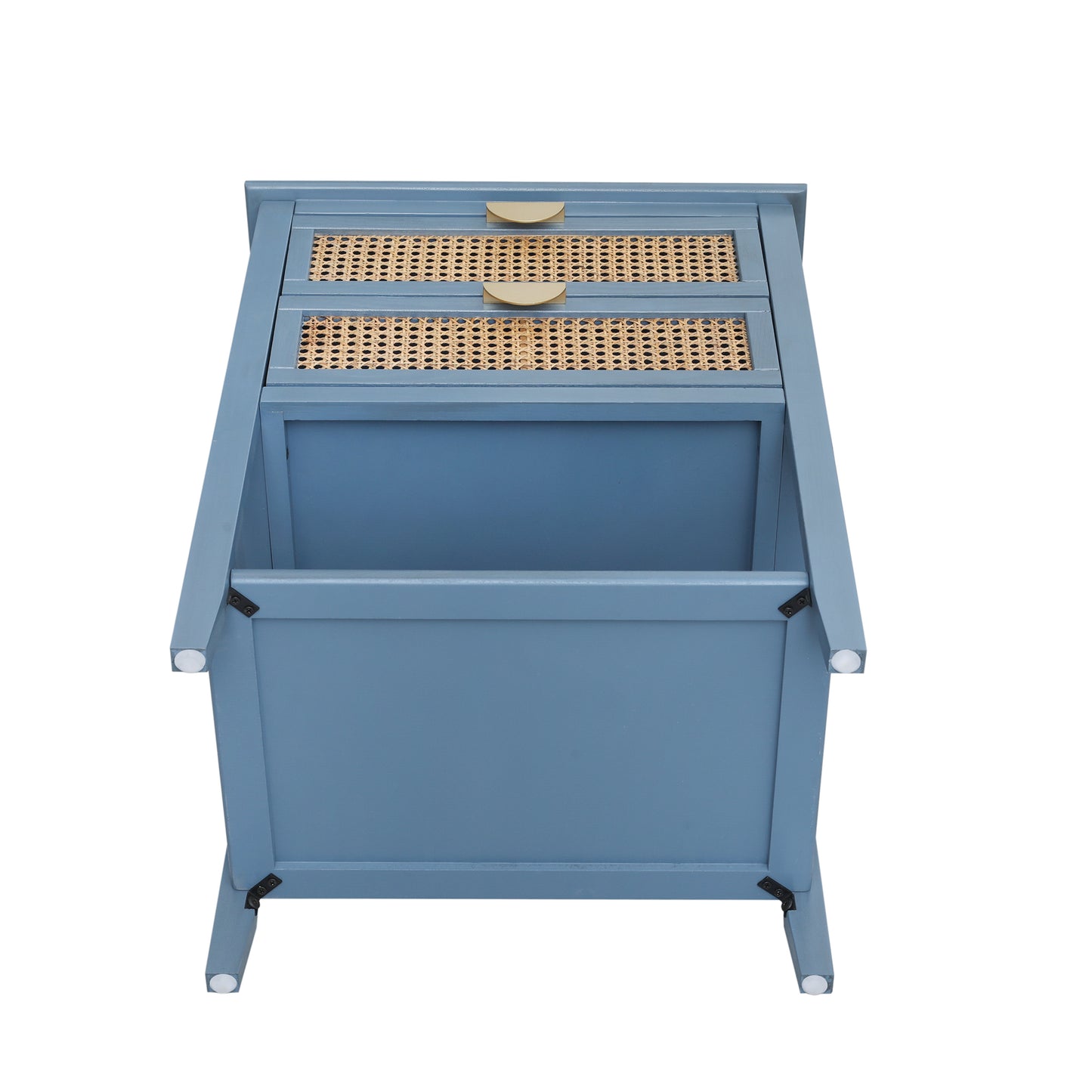 Amity Mid-Century Natural Rattan Side Table