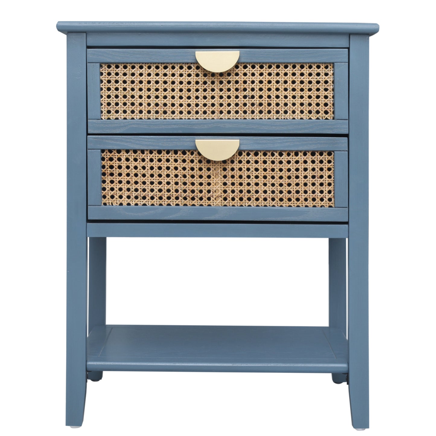 Amity Mid-Century Natural Rattan Side Table