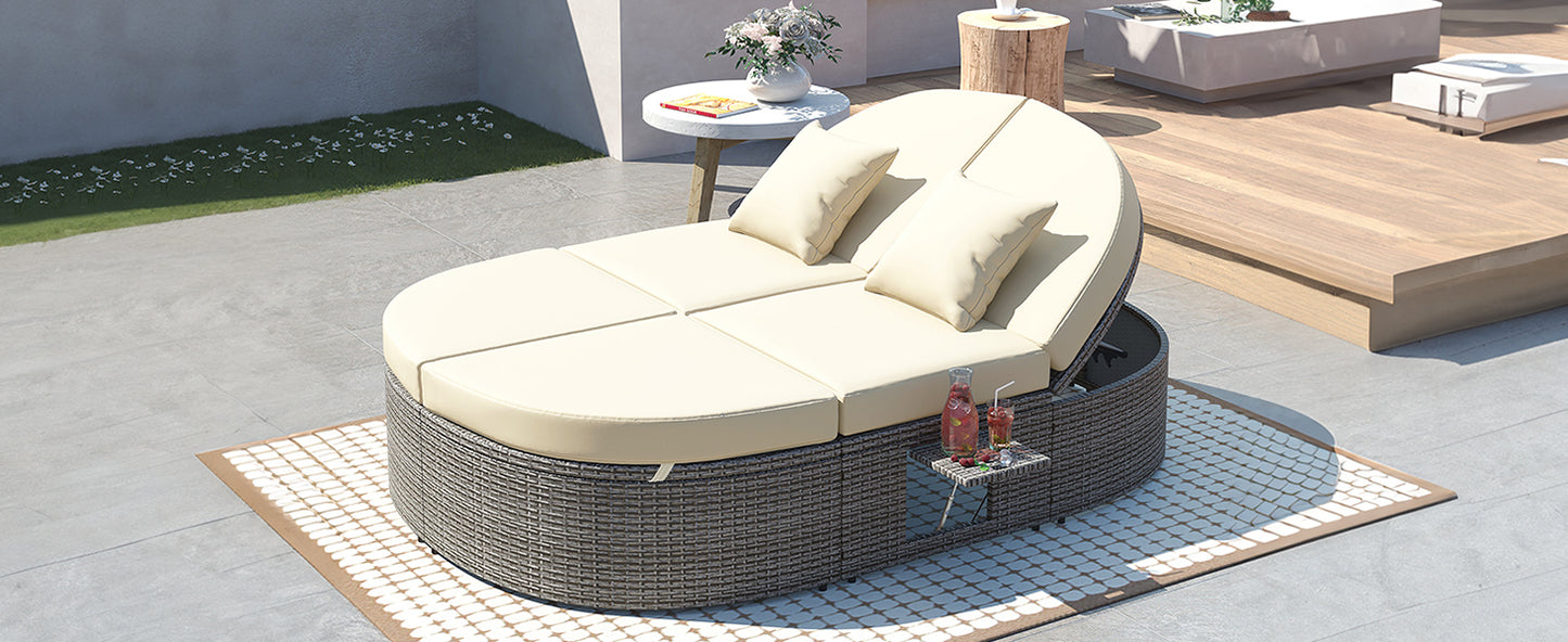 Centerville Modern Chaise Rattan Sun Daybed