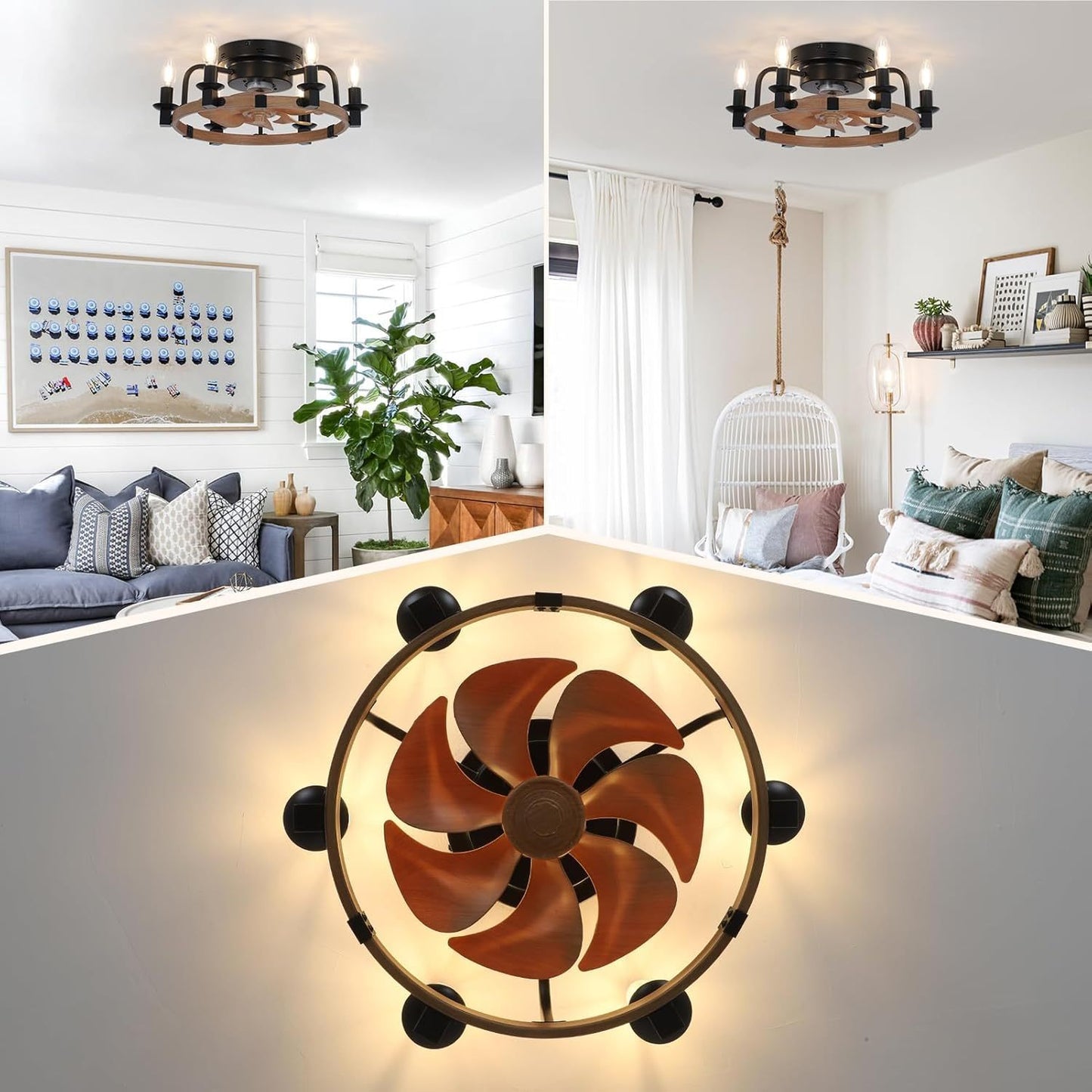 Warmsprings Modern Dimmable Ceiling Fan Light
