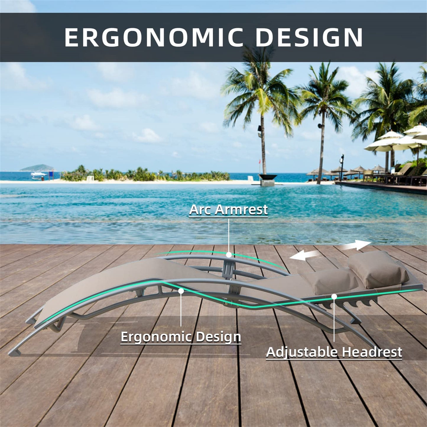 Irvington Contemporary Adjustable Aluminum Lounge Chairs