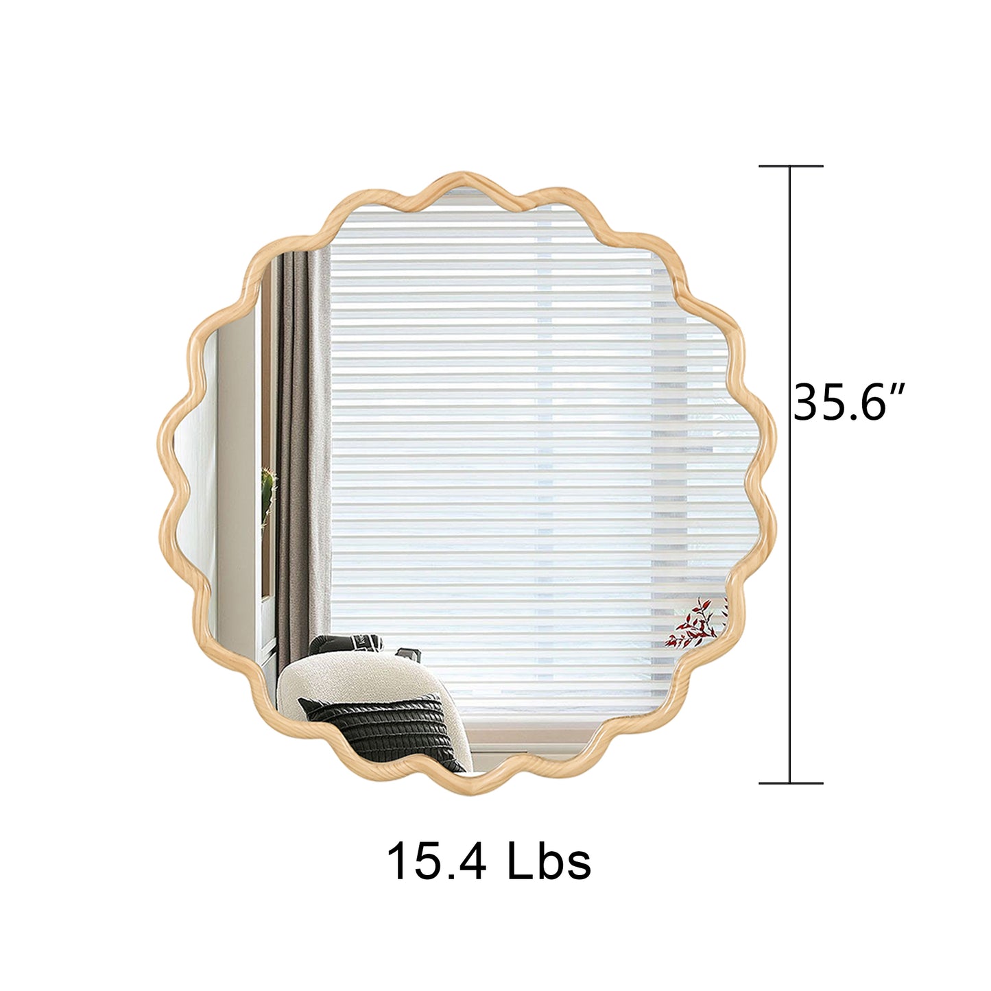 Napa Craftsman Wood Wavy Vanity Mirror
