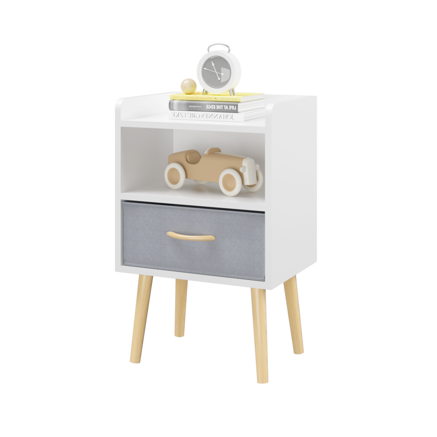 Jiron Contemporary Fabric Drawer Nightstand