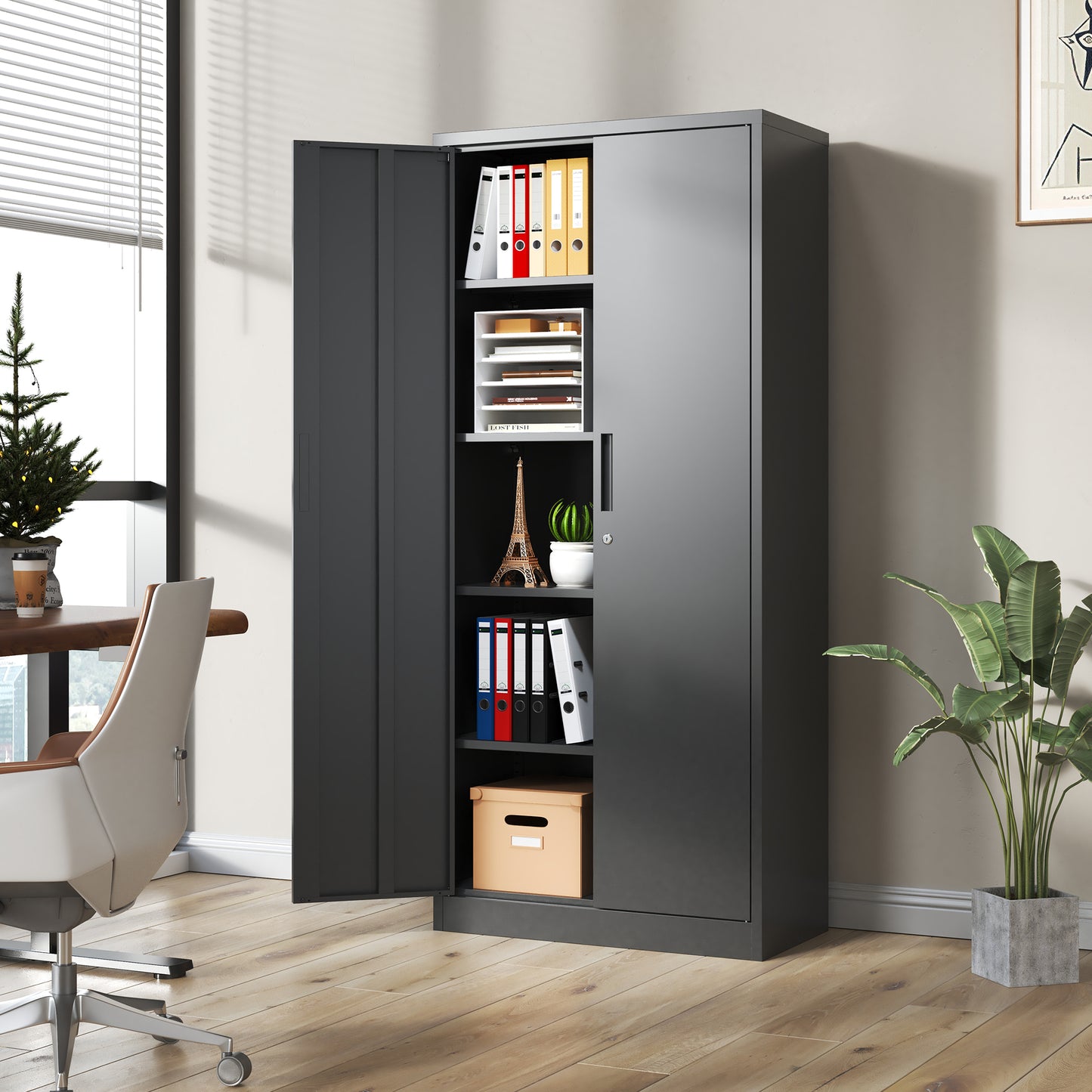 Calista Modern Metal Garage Storage Cabinet