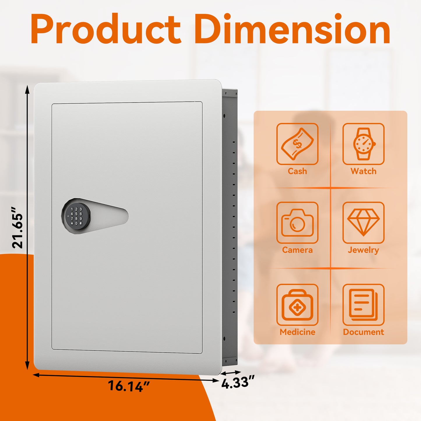 Westport Modern Digital Steel Wall Safe