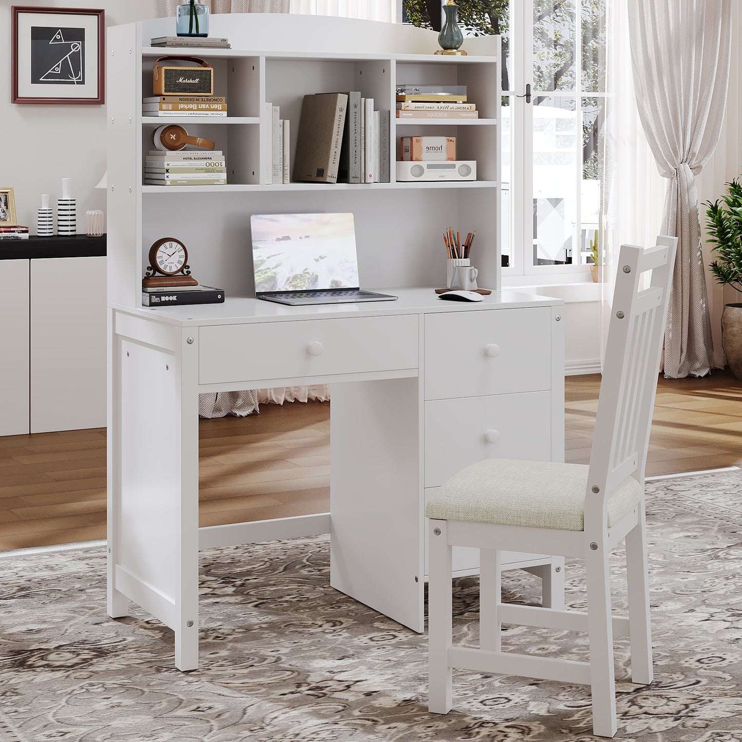 Silverleaf Modern Home Desk and Chair Set