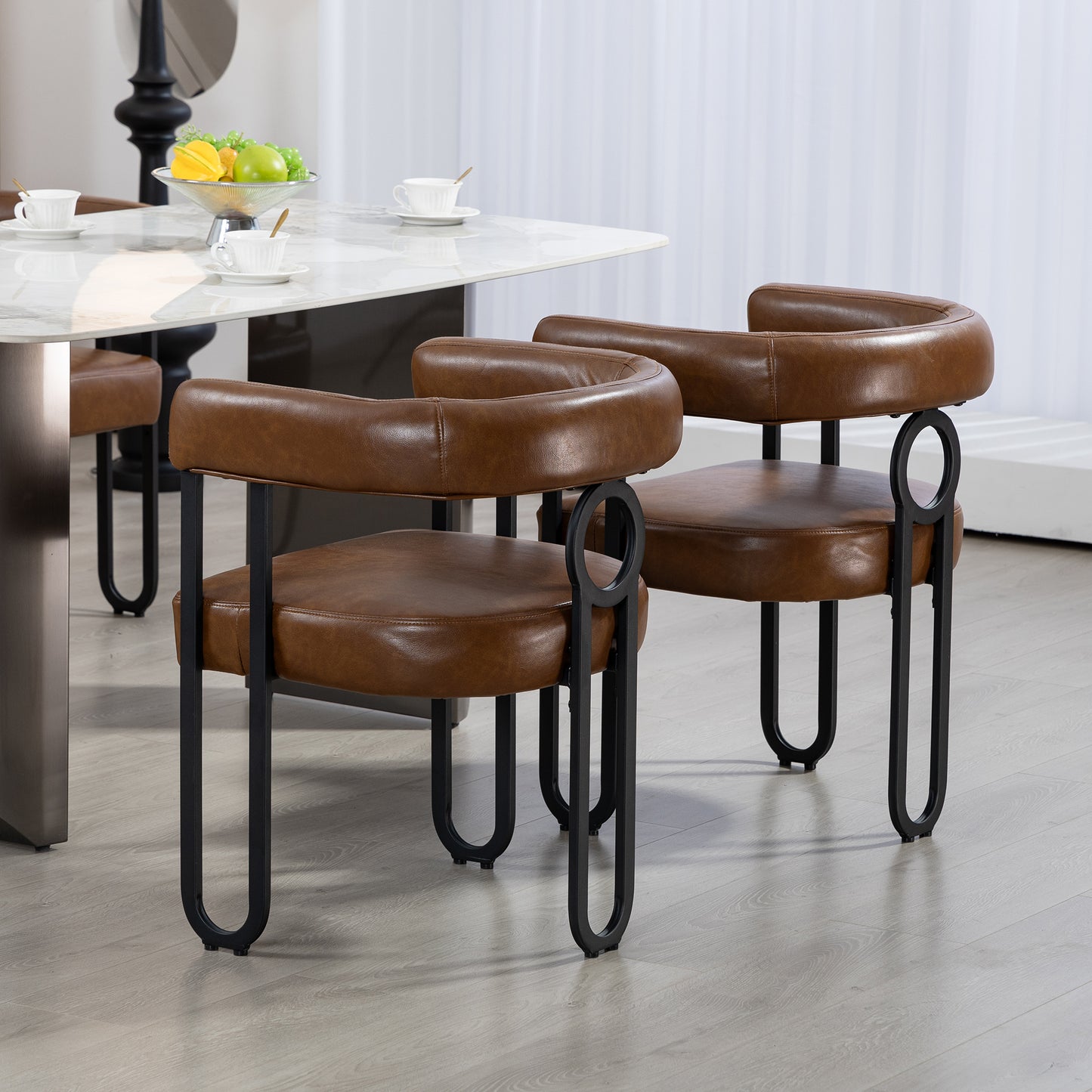 Napa Contemporary Fabric Upholstered Barrel Chairs
