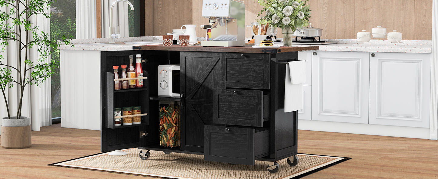 Westport Modern Farmhouse Rolling Kitchen Cart