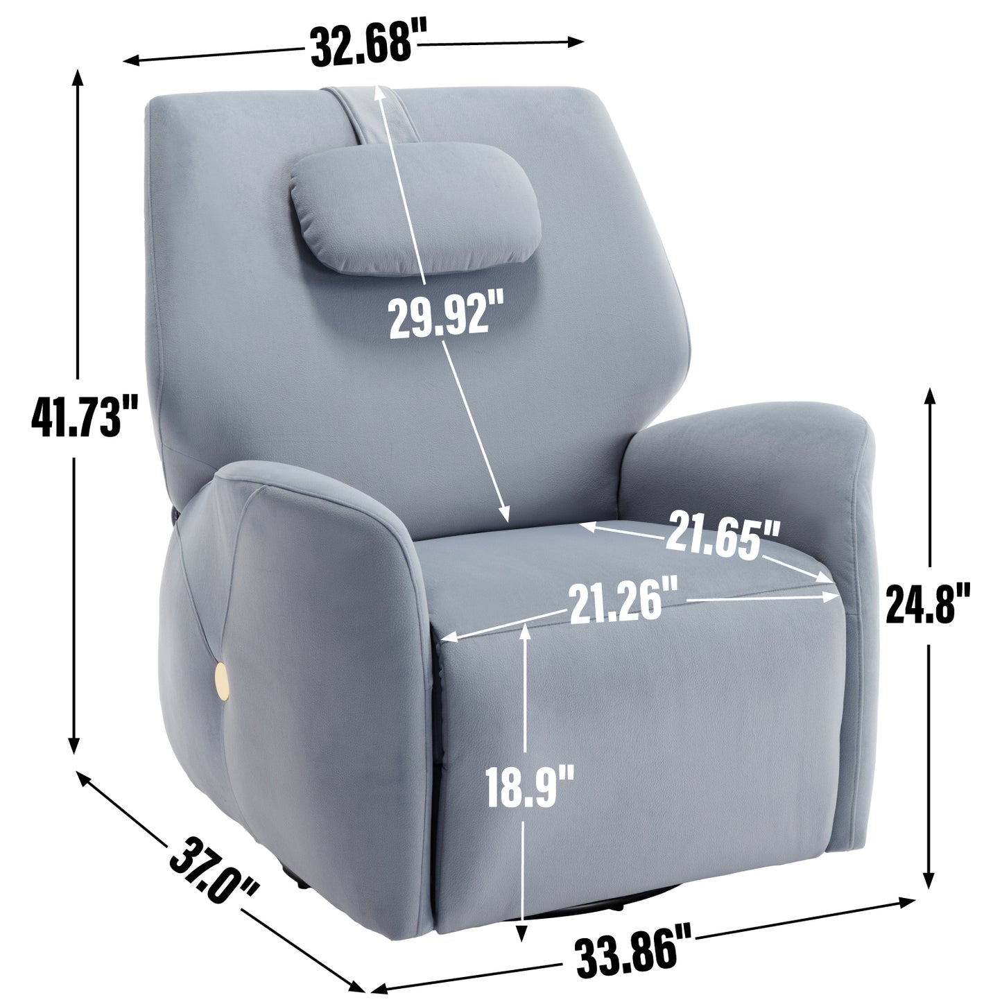 Warmsprings Modern Swivel Recliner Chair