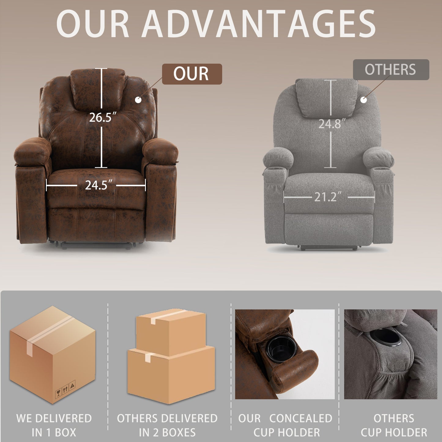 Silverleaf Modern Massage Lift Recliner