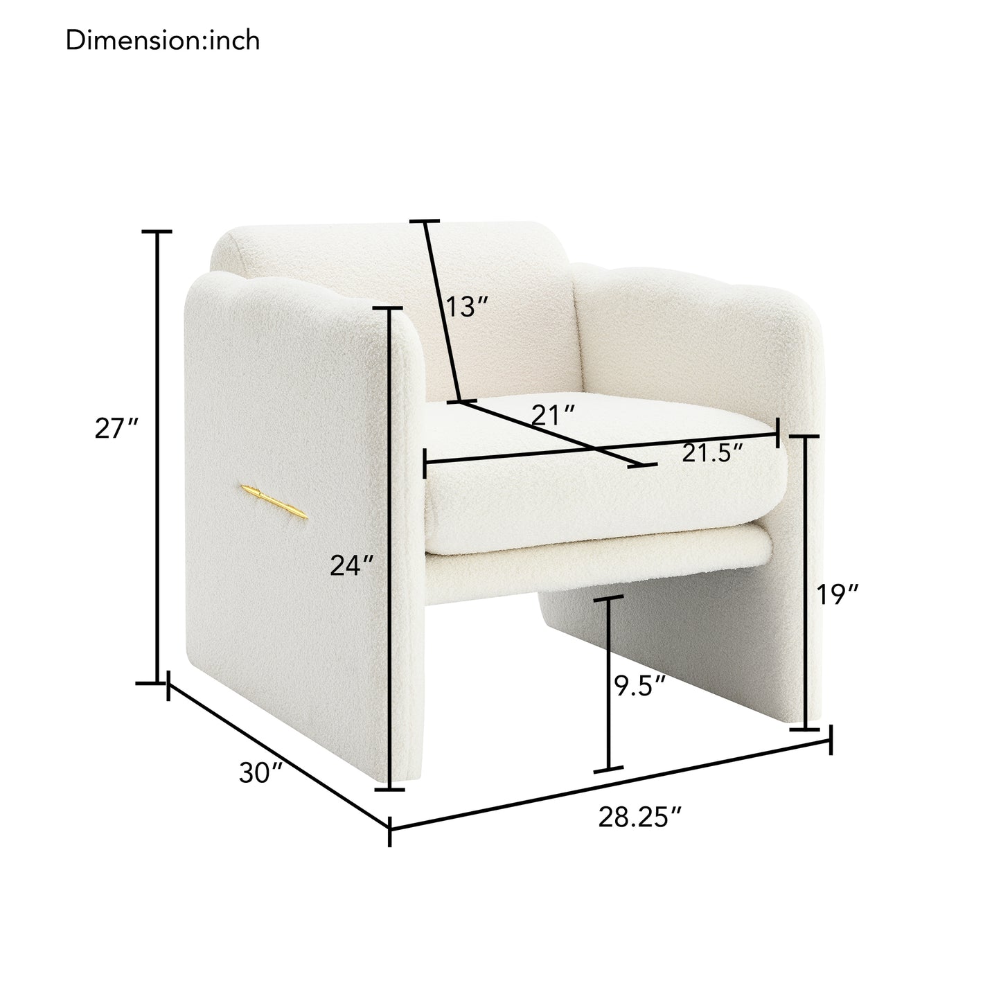 Fremont Contemporary Wave Arm Accent Chair