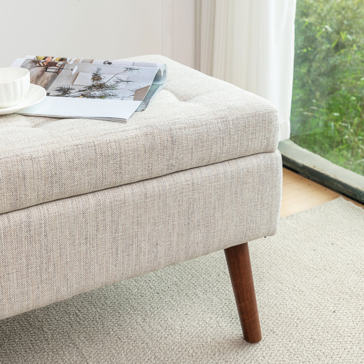 Kingsly Contemporary Upholstered Storage Bench