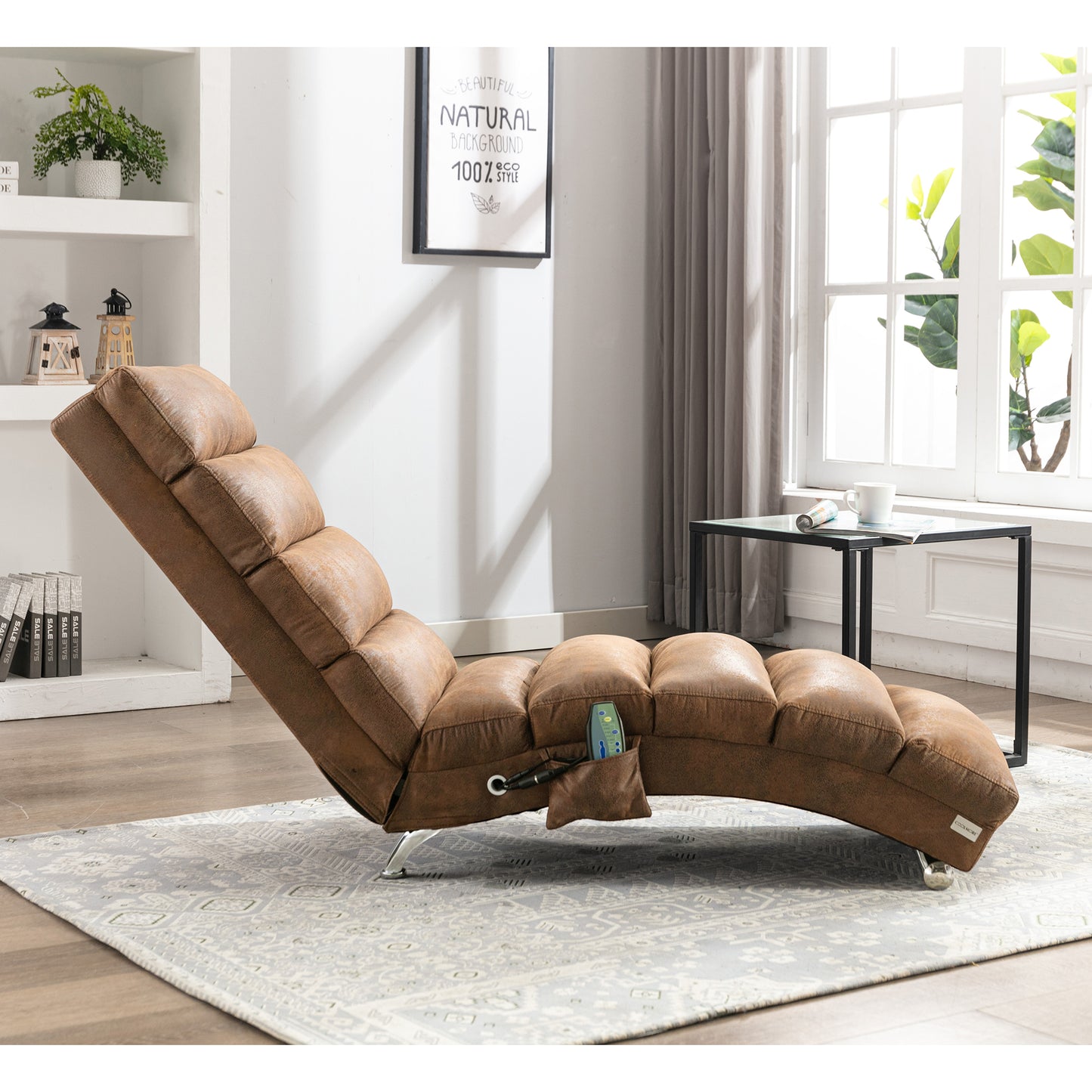 Marcel Contemporary Linen Massage Lounge Chaise