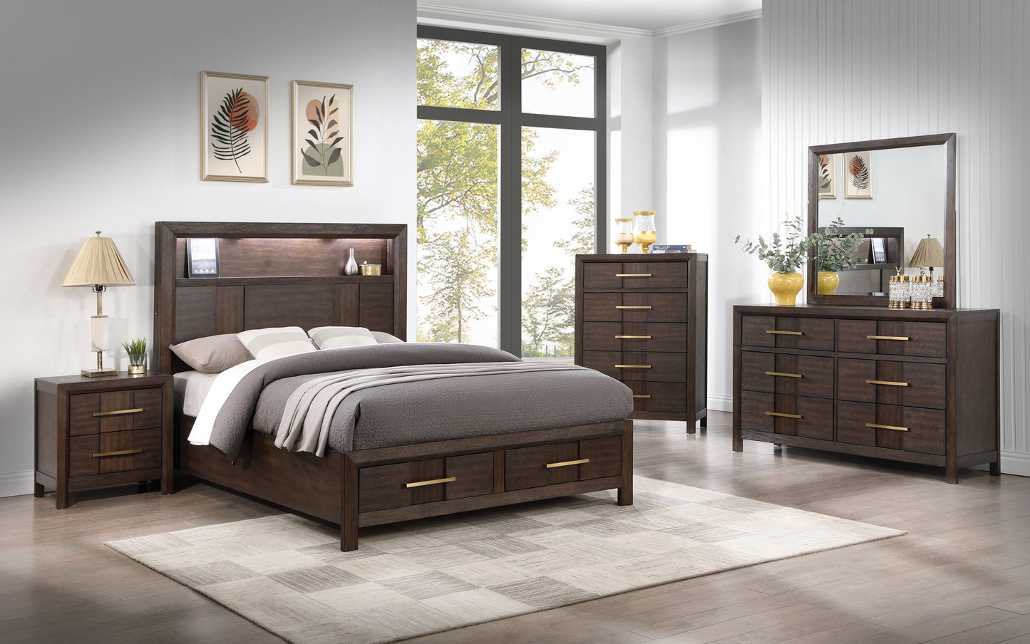 Luz Modern Queen 5PC Storage Bedroom Set