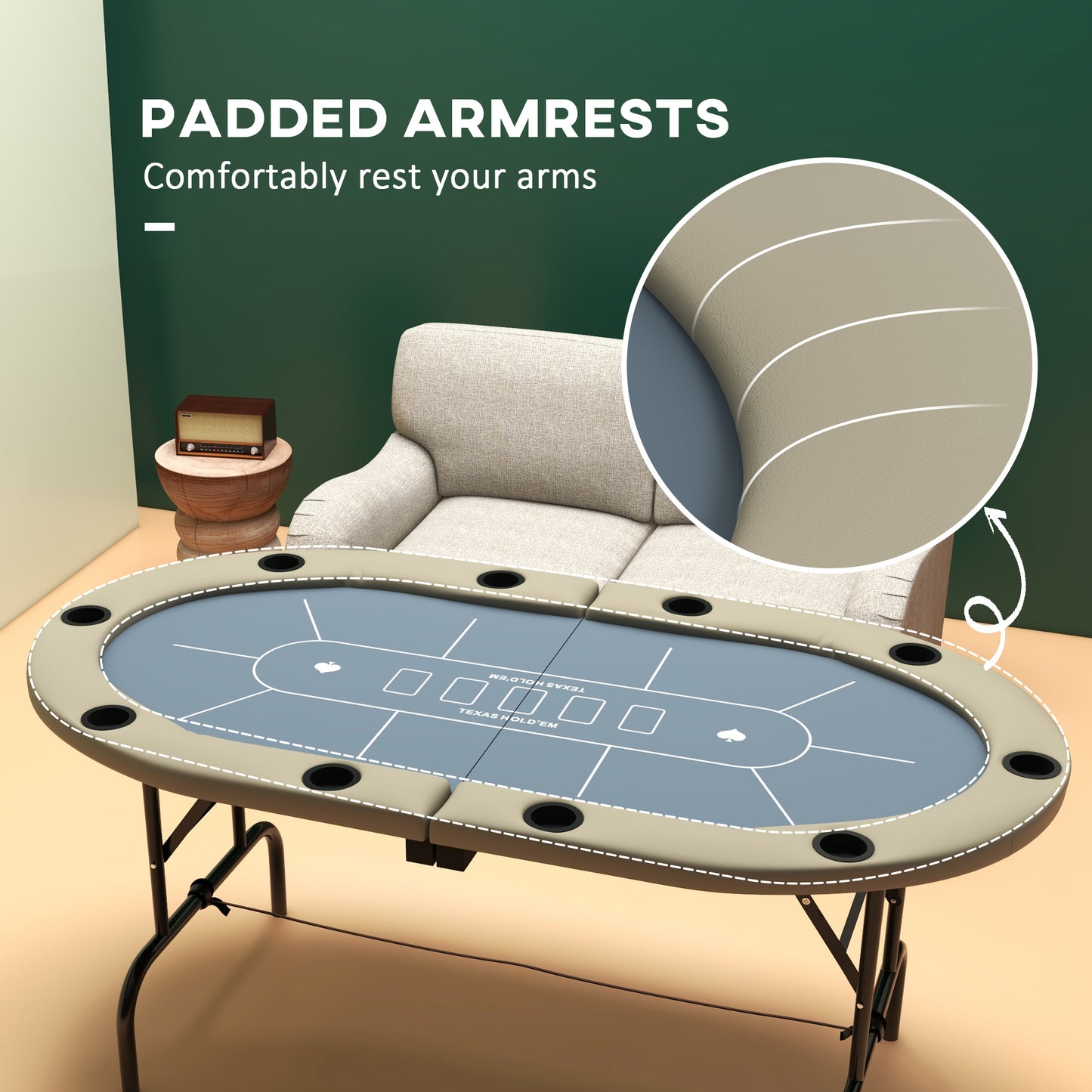 Mission Contemporary Foldable Poker Table