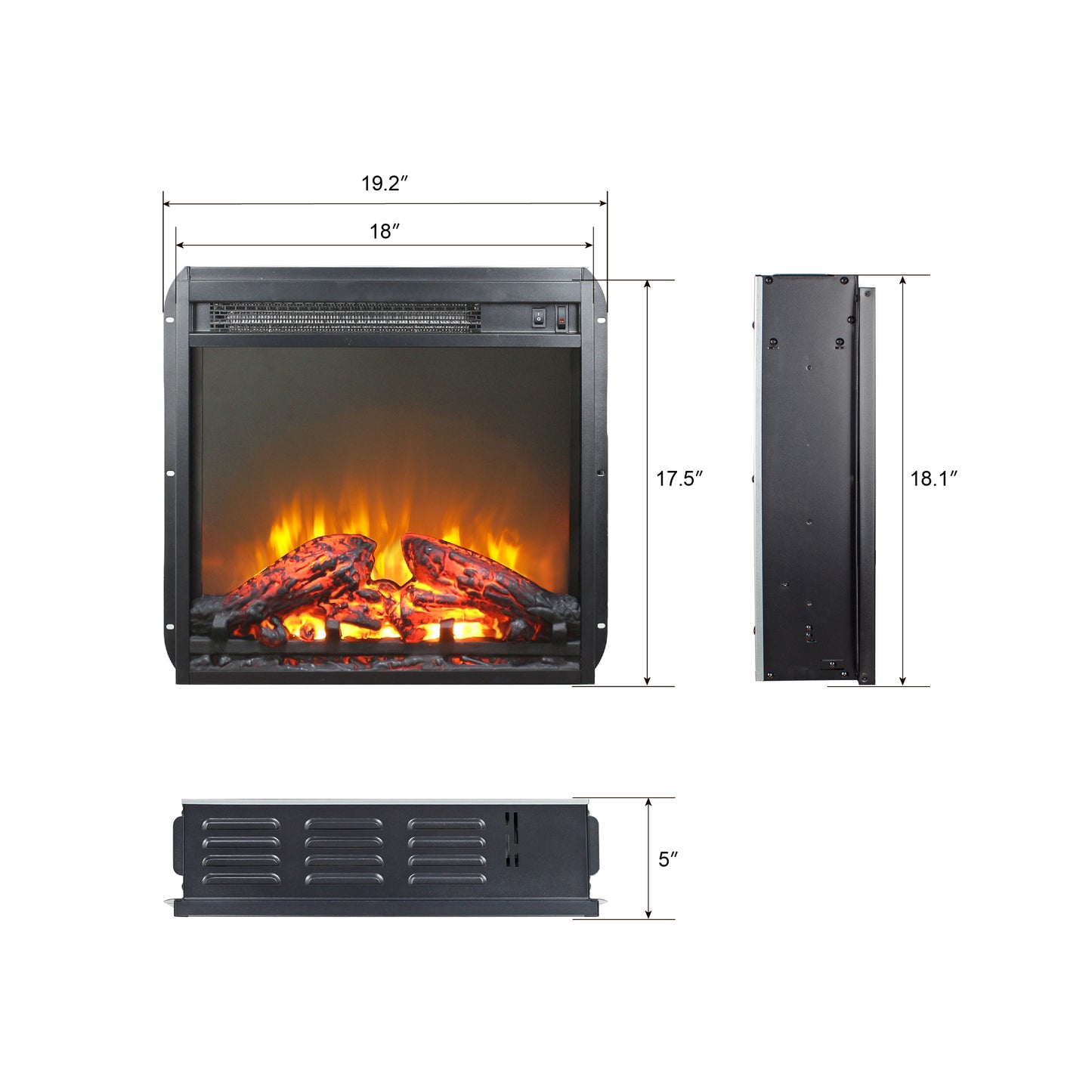 Kingsly Contemporary UltraThin Electric Fireplace