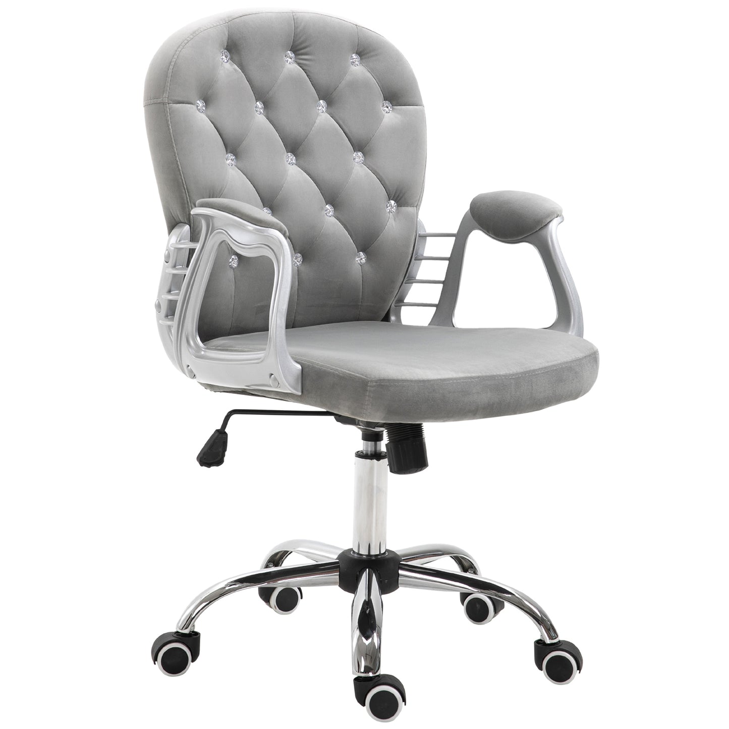 Silverleaf Contemporary Velvet Button Office Chair