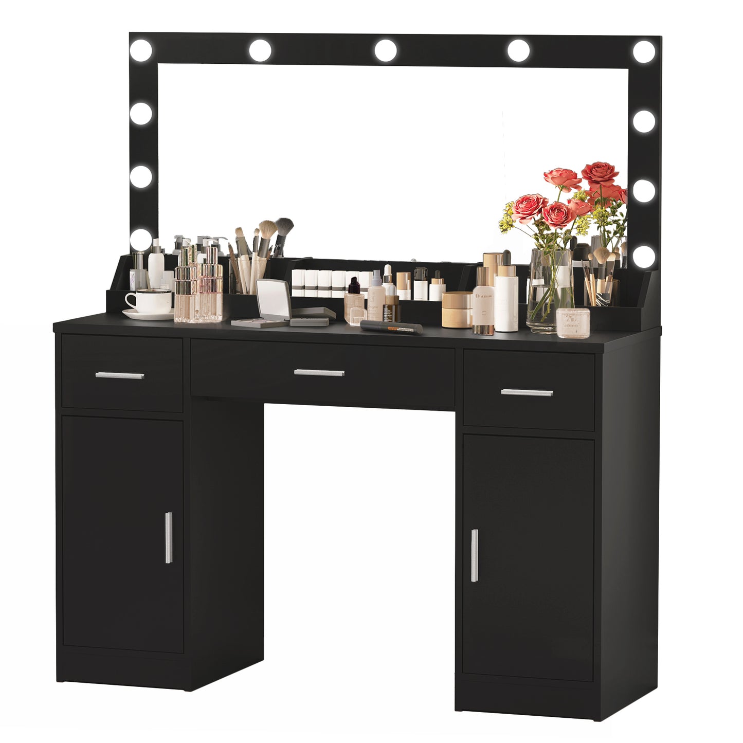 Elmcrest Contemporary Vanity Desk with Large Mirror