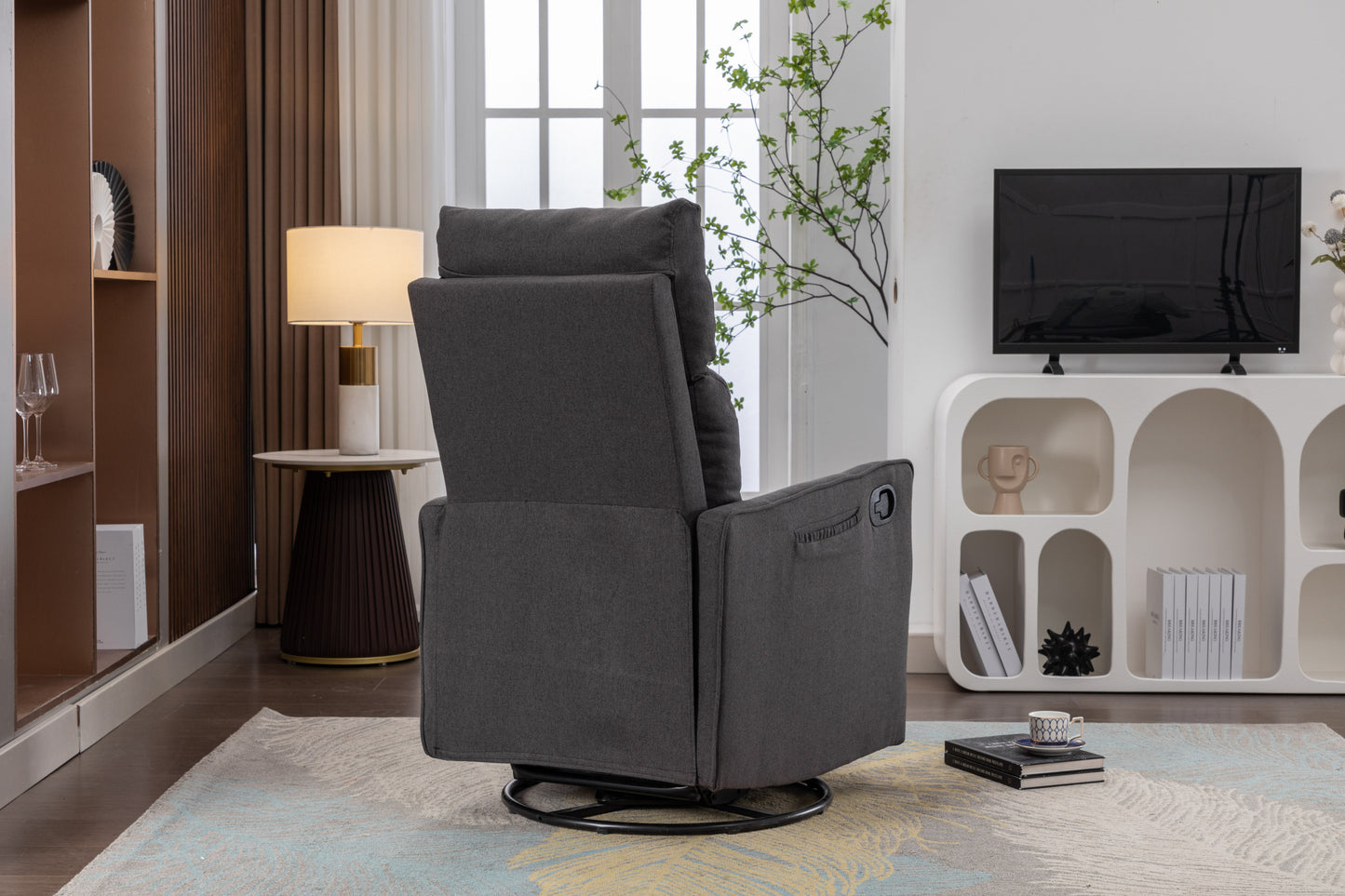 Amity Modern Cotton Linen Rocking Chair