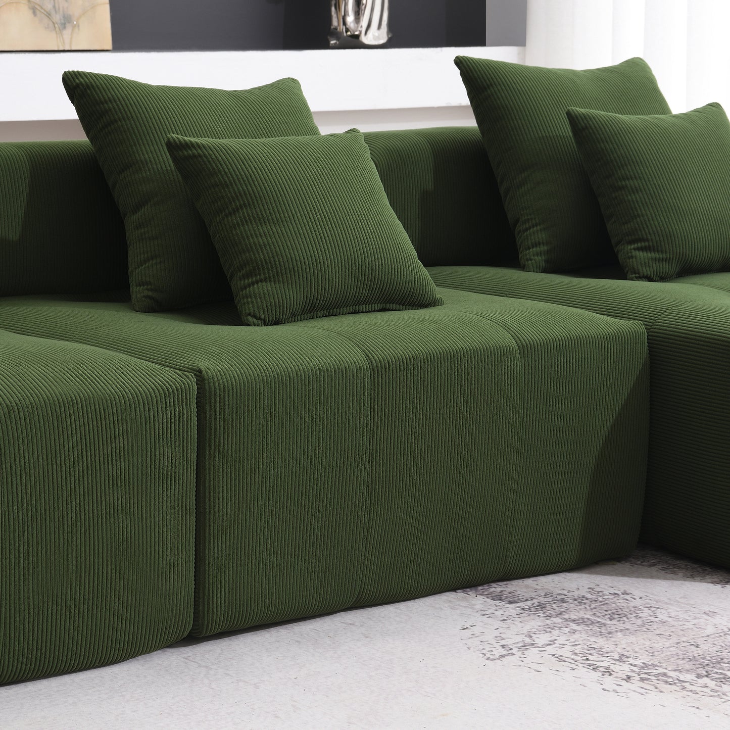 Eda Contemporary Modular Corduroy Sectional Sofa