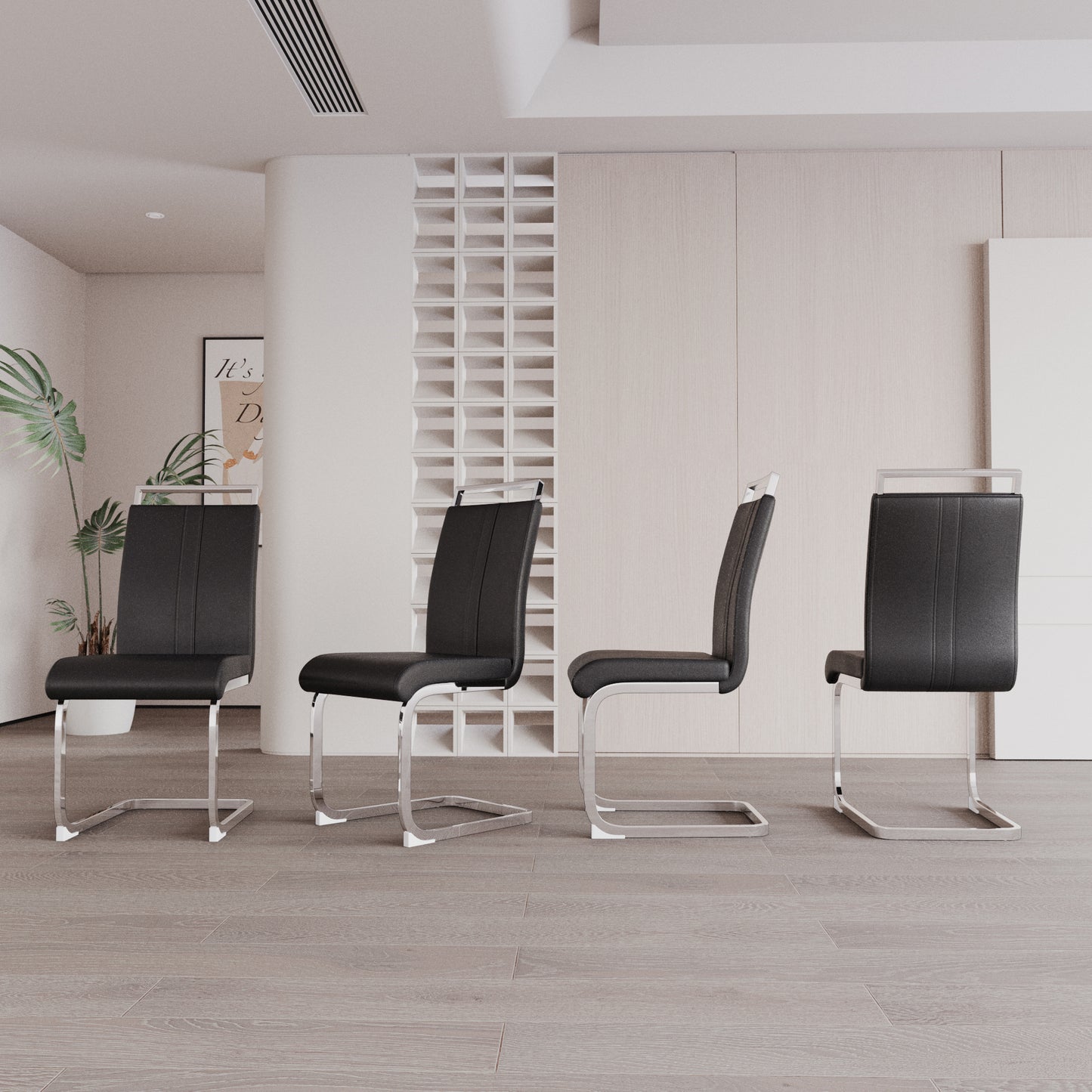 Lula Modern C-shaped PU Leather Chairs