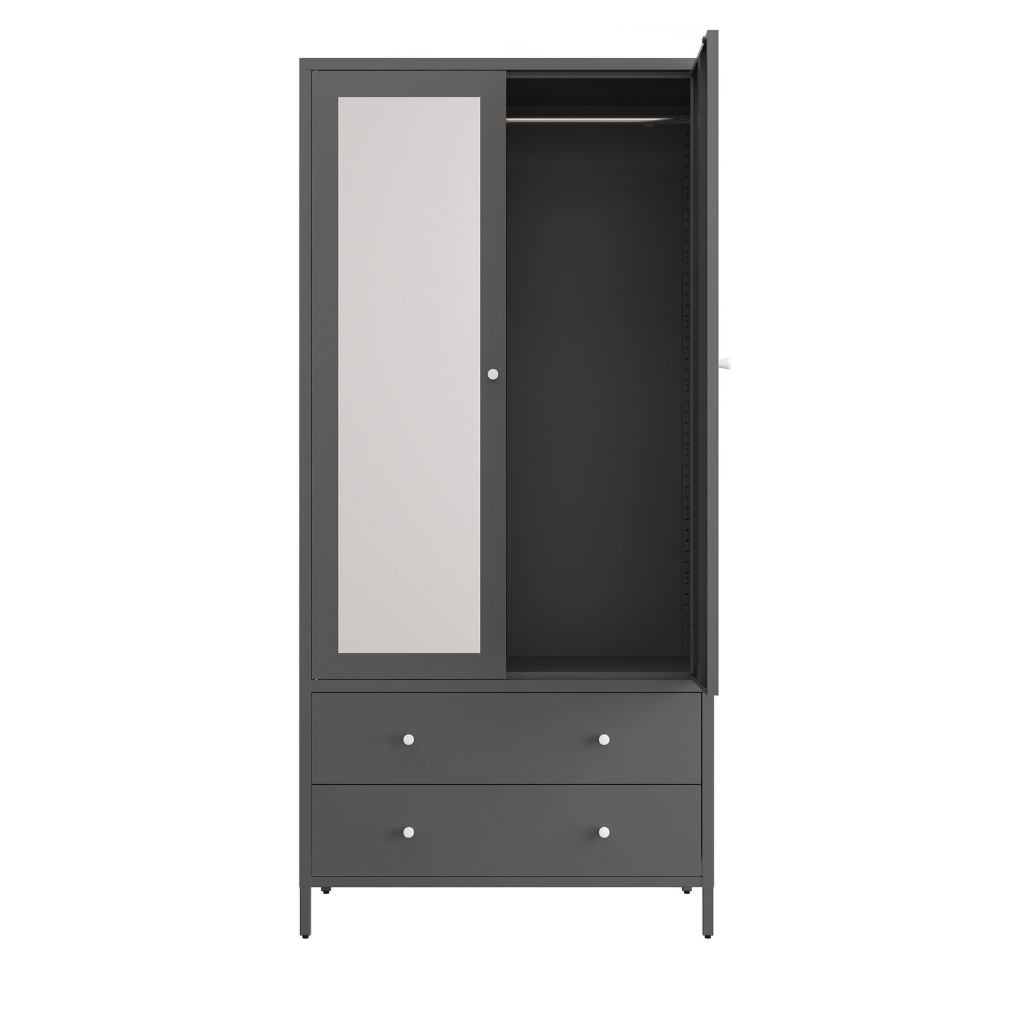 Kingsly Modern Metal Armoire Wardrobe